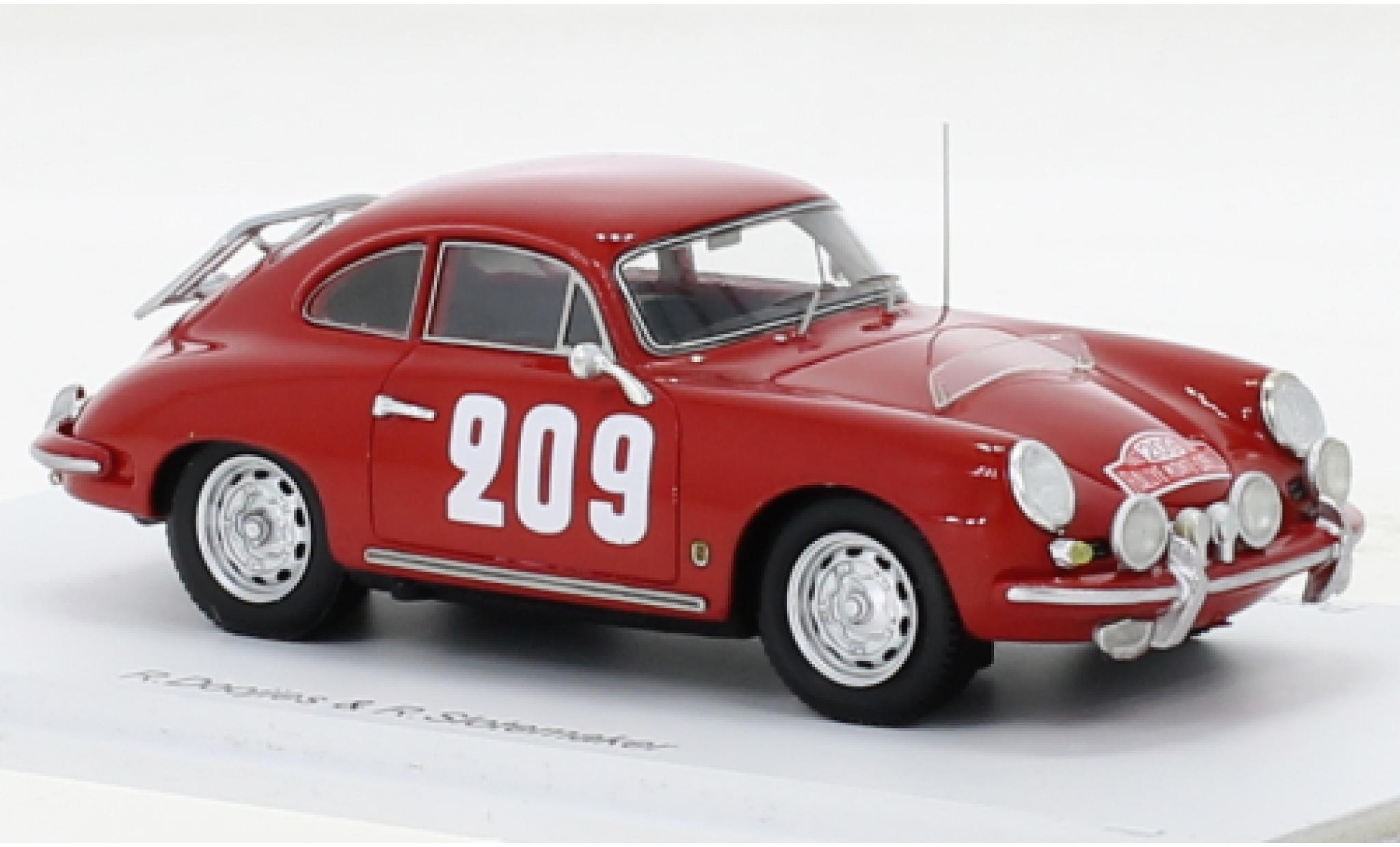 Porsche 356 1/43 Spark B T5 1600 No.209 Rally Monte Carlo 1962 diecast model cars