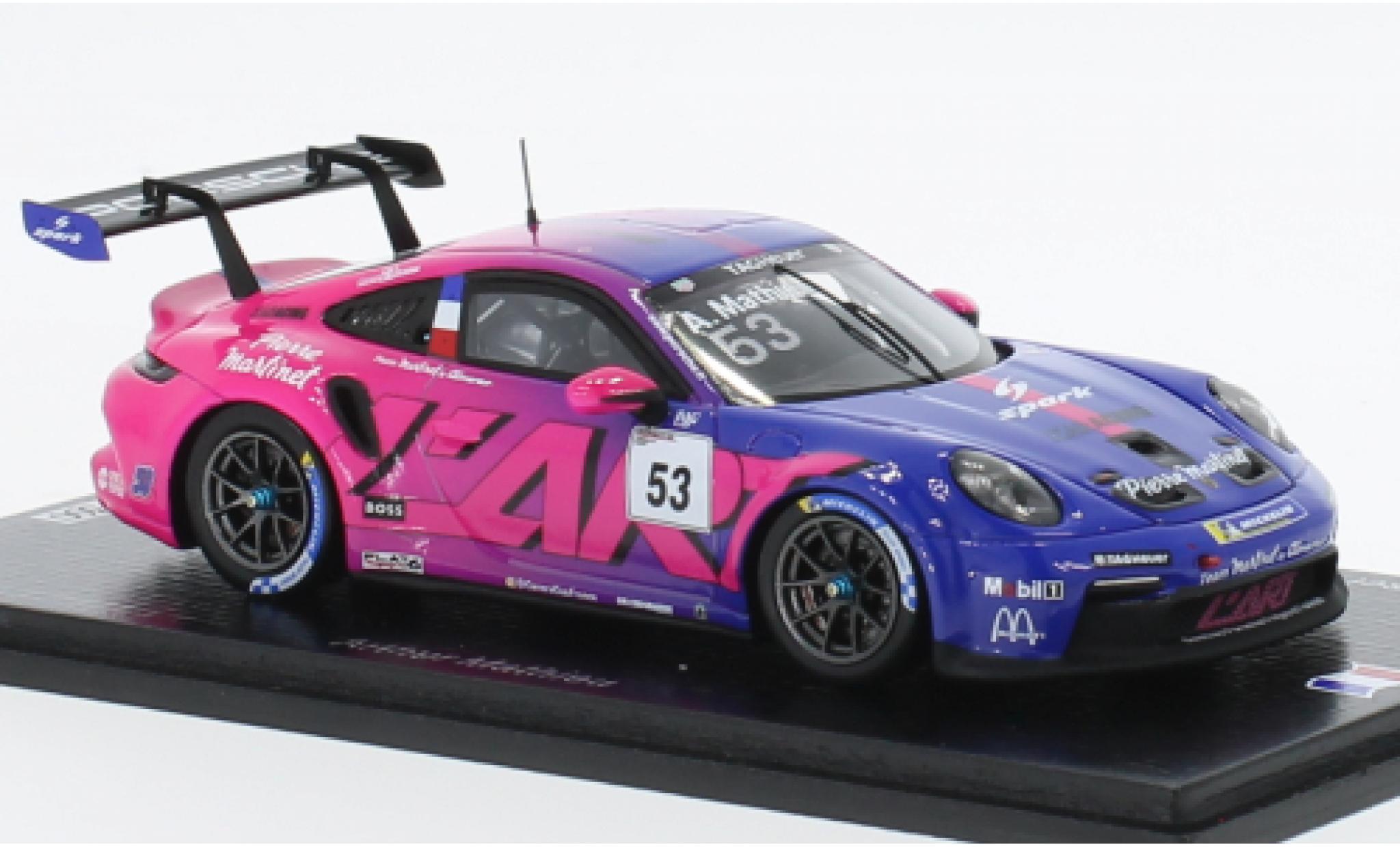 Porsche 991 GT3 Cup 1/43 Spark 911  No.53 Carrera Cup France 2022 diecast model cars