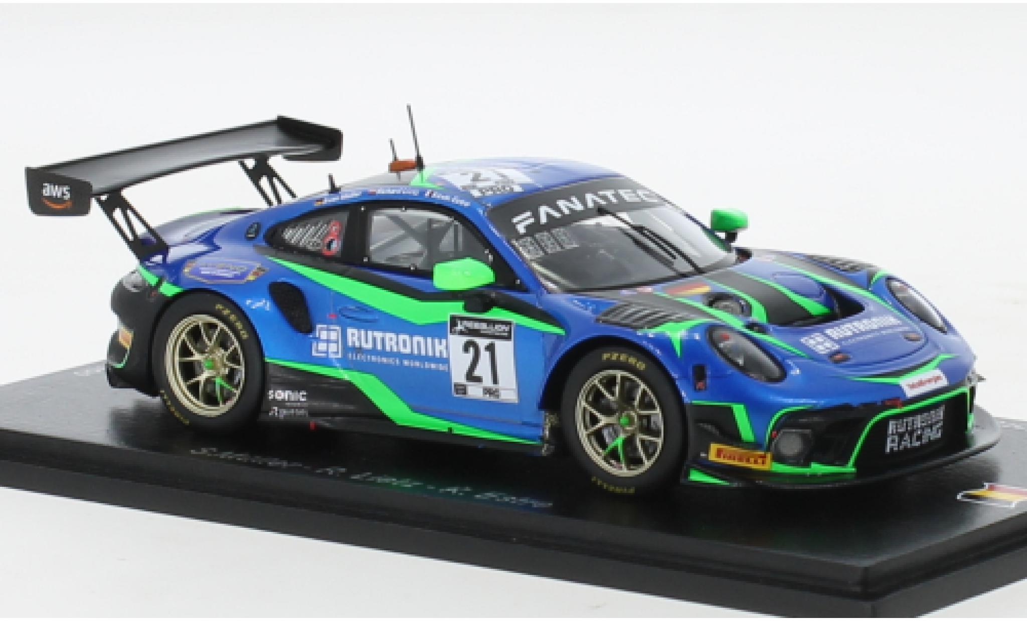 Porsche 991 GT3 R 1/43 Spark 911  No.21 Rutronik Racing 24h Spa 2021 diecast model cars