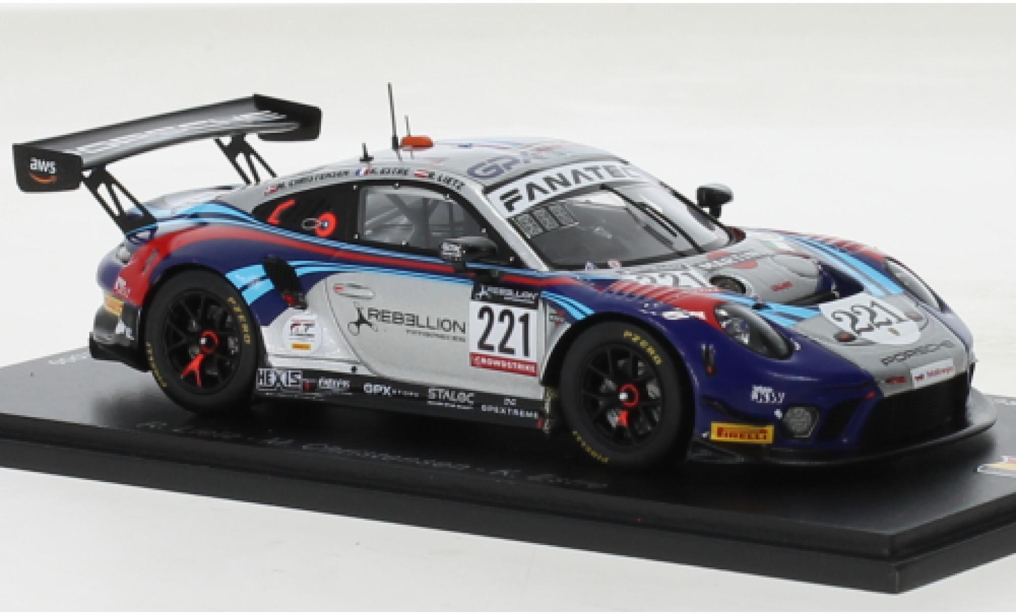 Porsche 991 GT3 R 1/43 Spark 911  No.221 GPX Martini Racing 24h Spa 2022 diecast model cars