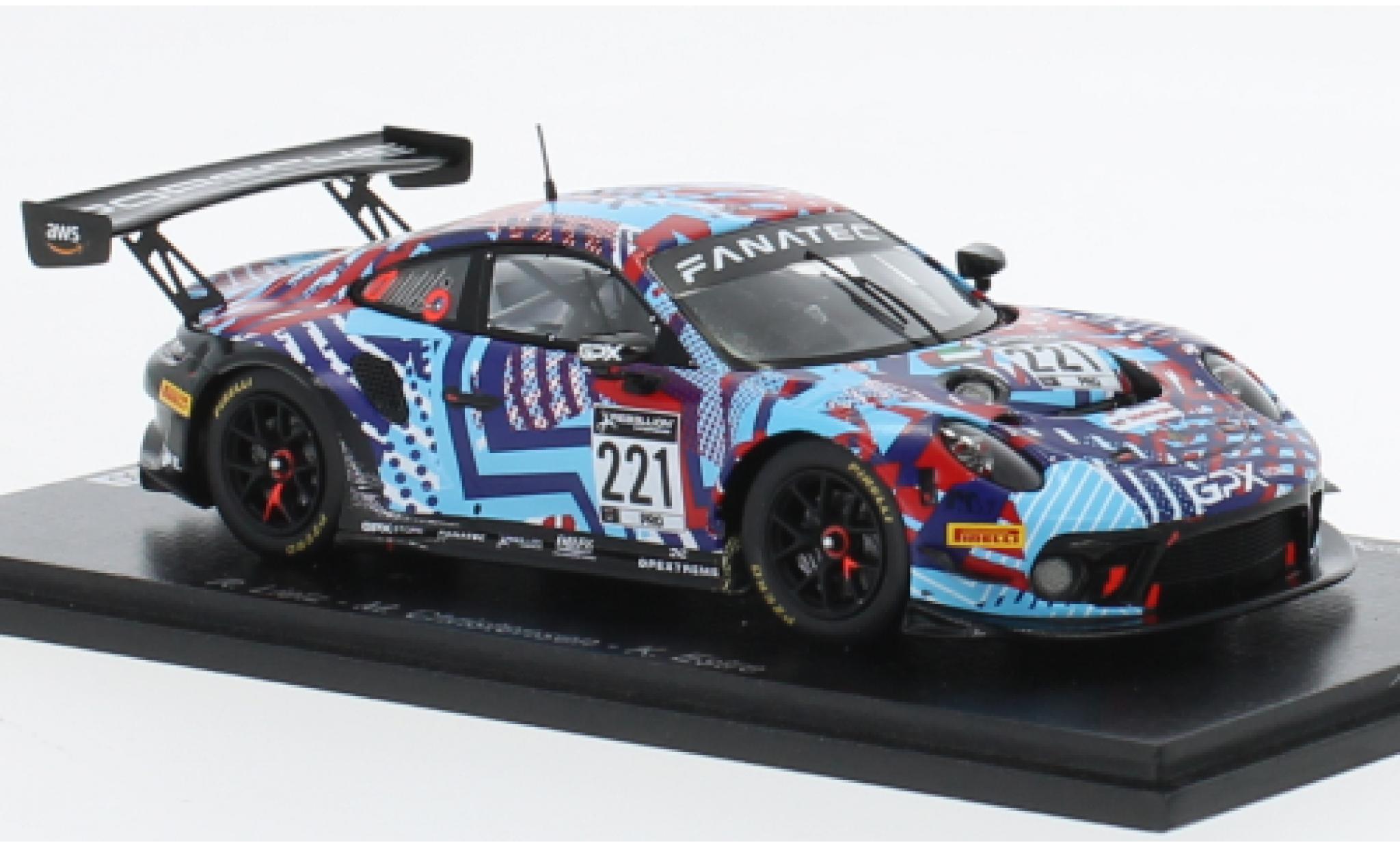 Porsche 991 GT3 R 1/43 Spark 911  No.221 GPX Martini Racing Spa Test Days 2022 diecast model cars