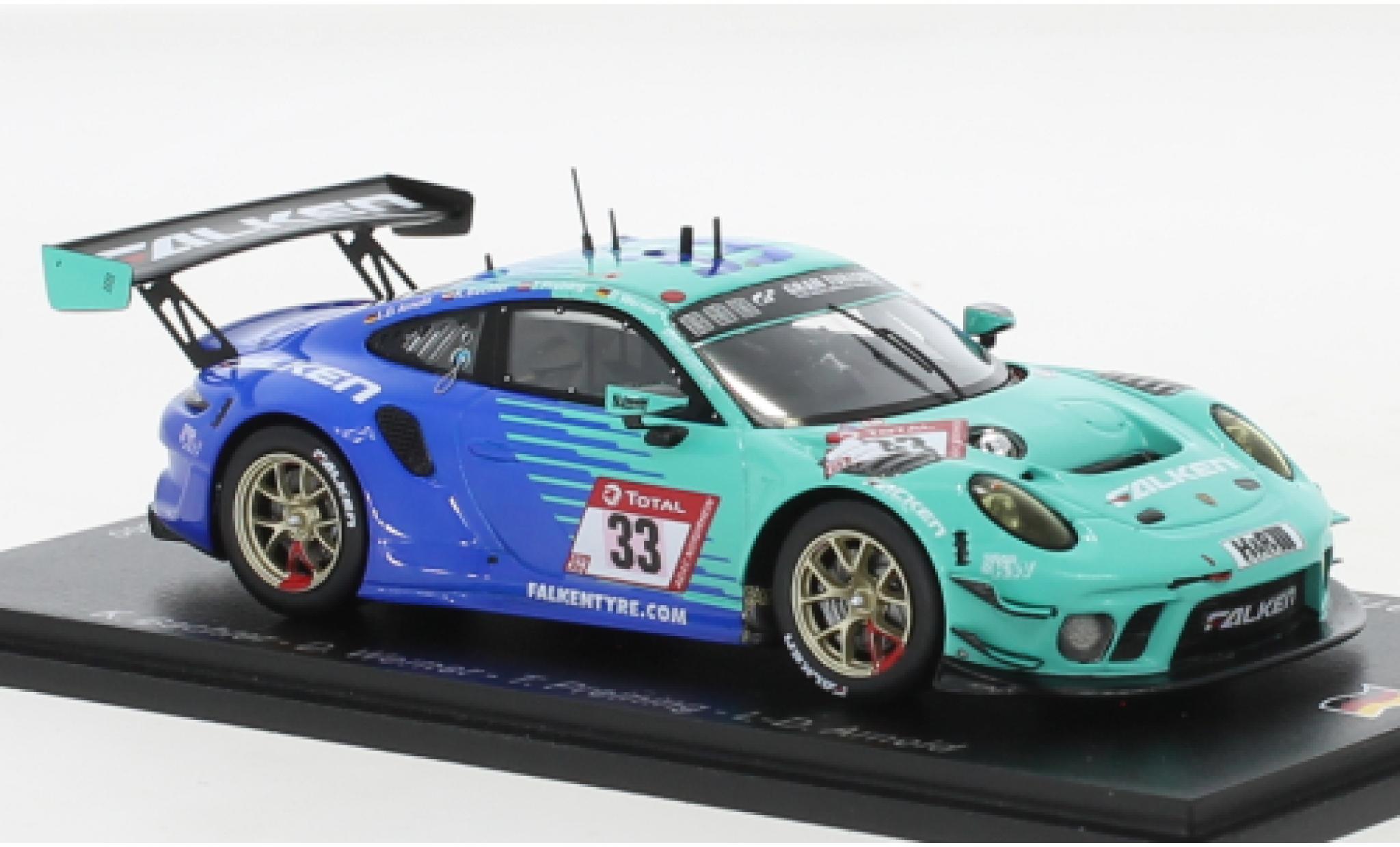 Porsche 991 GT3 R 1/43 Spark 911  No.33 Falken Motorsports Falken 24h Nuerburgring 2021 diecast model cars
