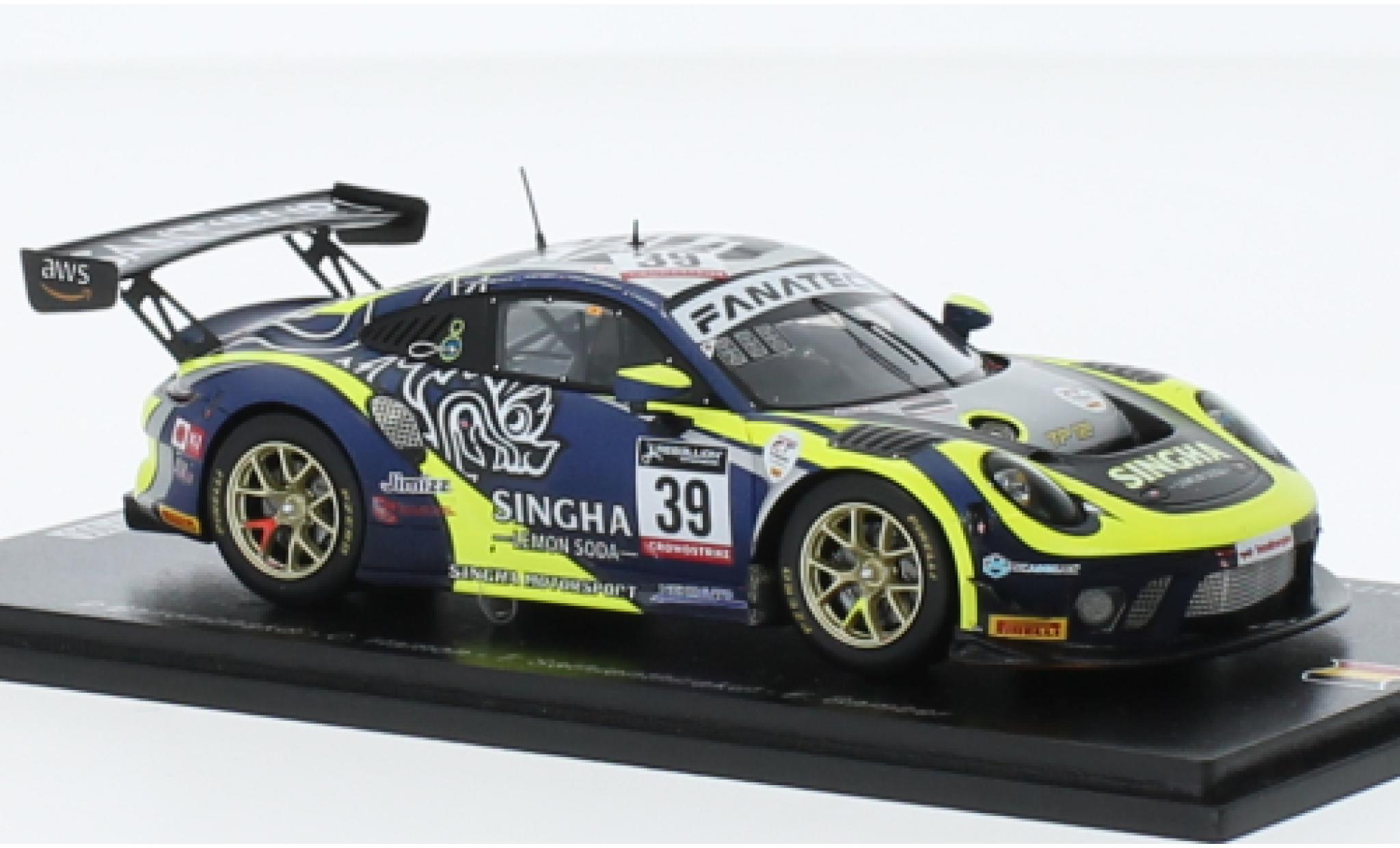 Porsche 991 GT3 R 1/43 Spark 911  No.39 SINGHA Racing Team TP 12 24h Spa 2022 diecast model cars