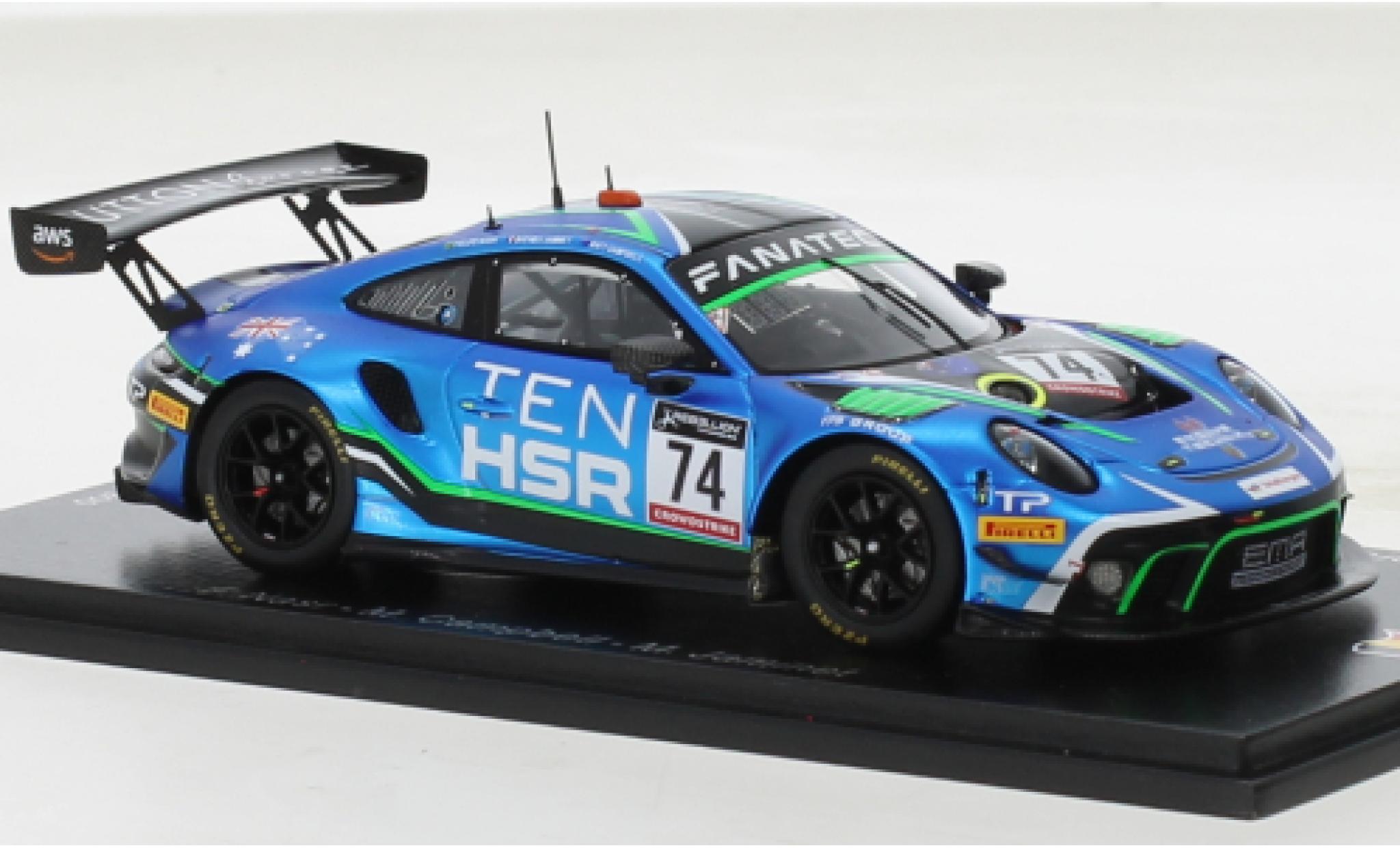 Porsche 991 GT3 R 1/43 Spark 911  No.74 EMA Motorsport 24h Spa 2022 diecast model cars