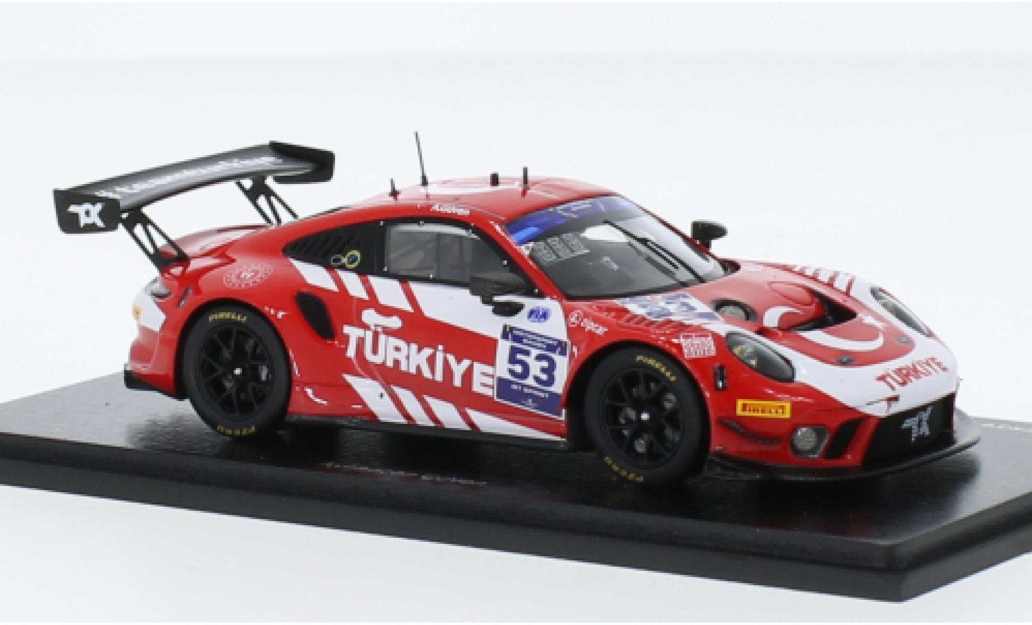 Porsche 911 1/43 Spark GT3 R No.53 Team T&uuml;rkiye FIA Motorsport Games GT Sprint Cup Paul Ricard 2022 diecast model cars