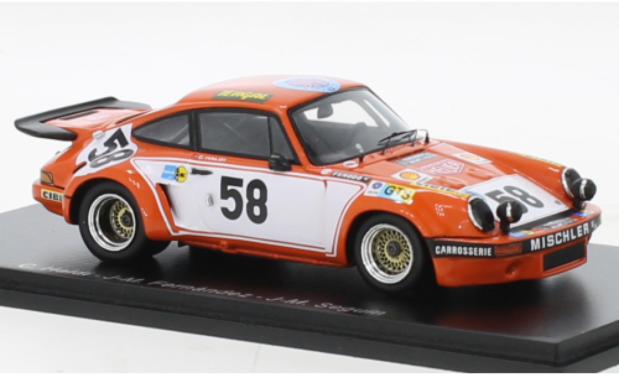 Porsche 930 RSR 1/43 Spark 911 3.0 No.58 24h Le Mans 1974 diecast model cars