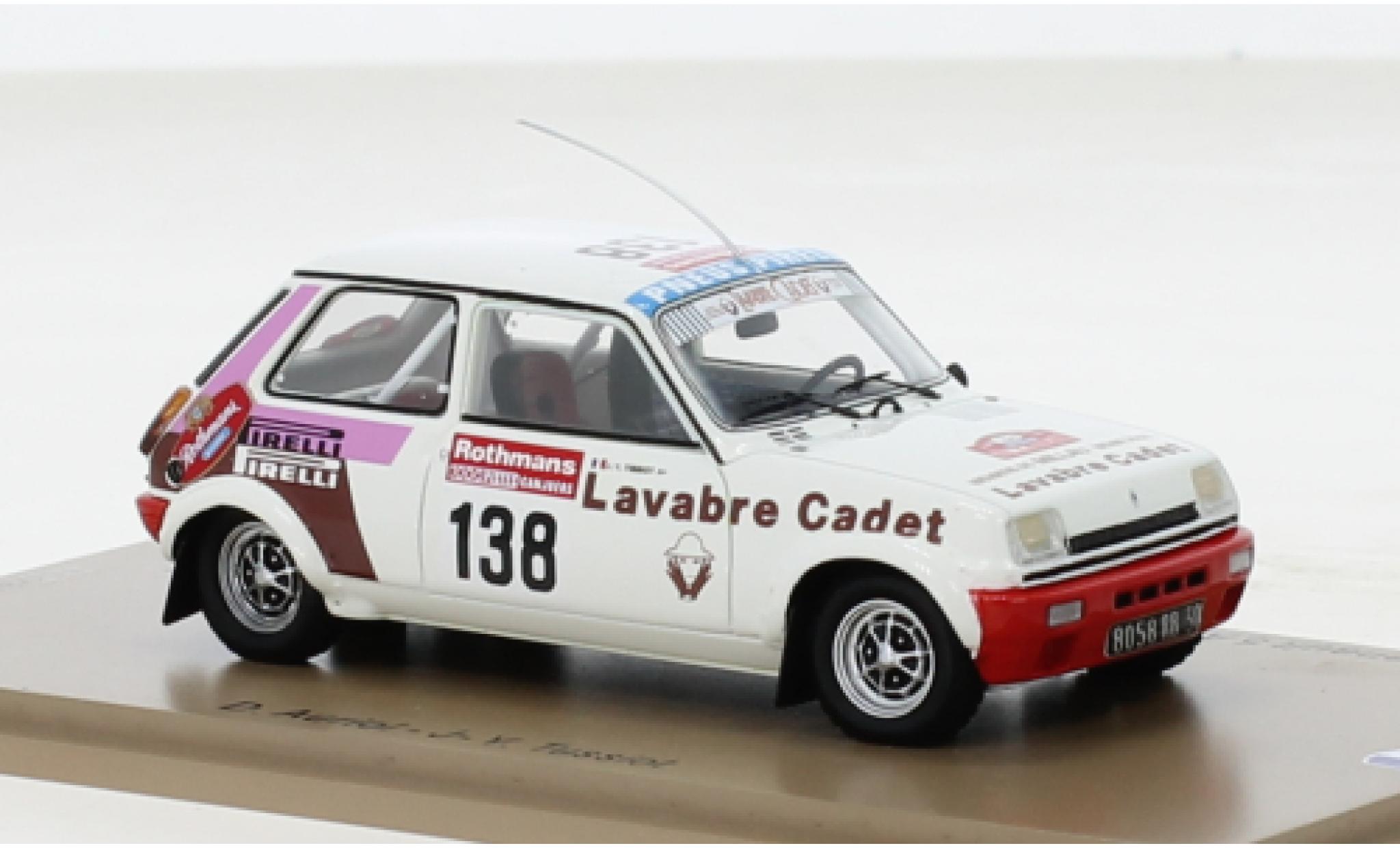 Renault 5 1/43 Spark Alpine Gr.2 No.138 1000 Pistes de Canjuers 1983 diecast model cars
