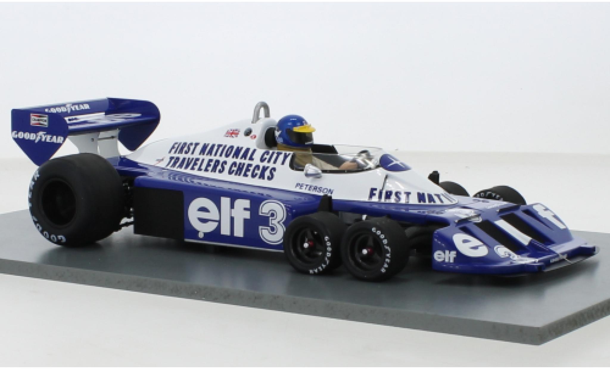 Tyrrell P34 1/18 Spark No.3 First National City Formel 1 GP Italien 1977 diecast model cars
