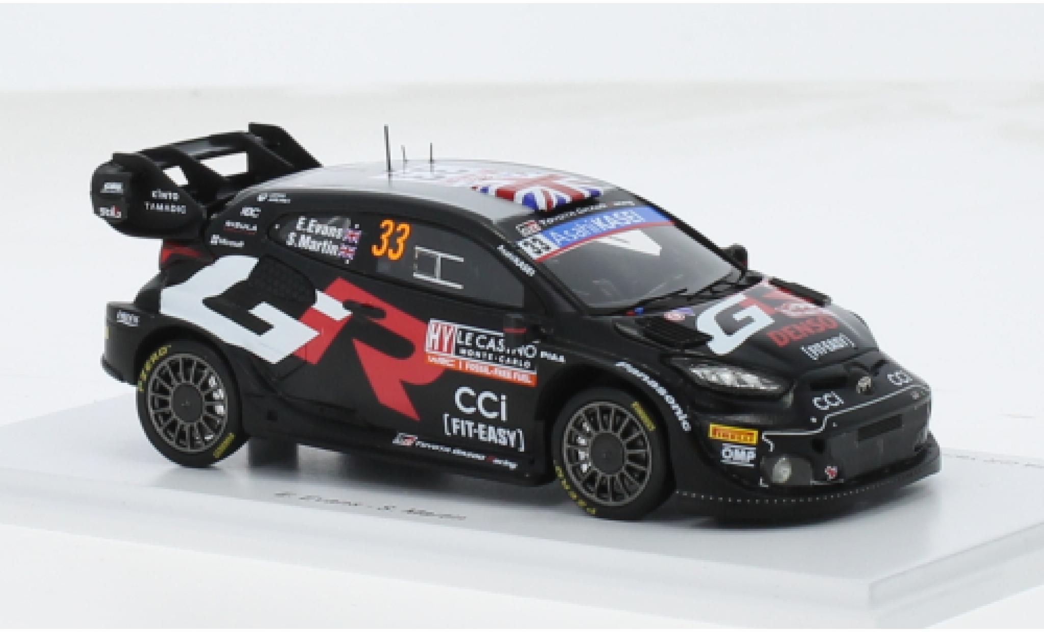 Toyota Yaris 1/43 Spark GR Rally1 Hybrid No.33 Gazoo Racing WRT Rally WM Rally Monte Carlo 2024 1:43 diecast model cars