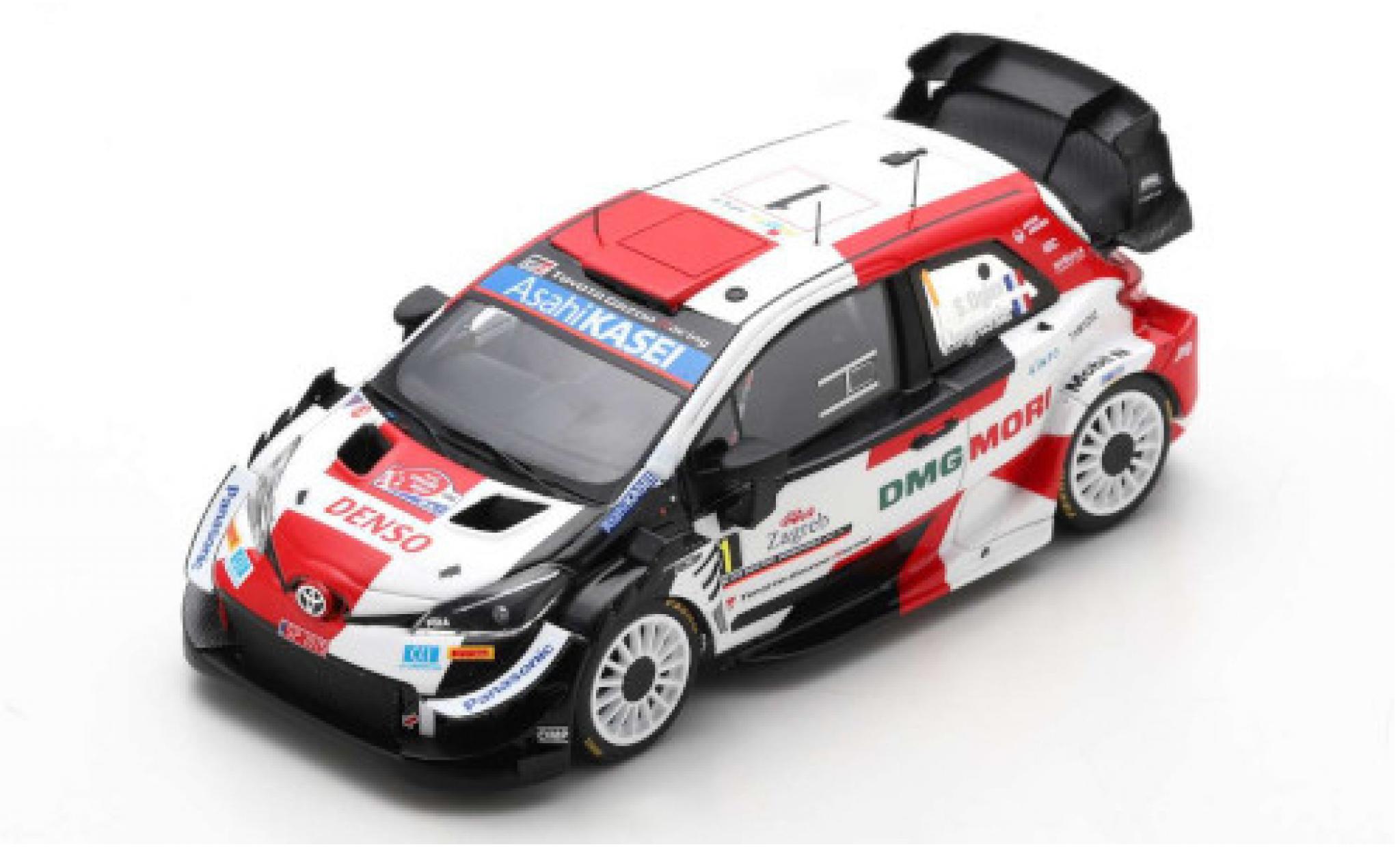Toyota Yaris 1/43 Spark WRC No.1 Gazoo Racing DMG MORI Rally WM Rally Croatia 2021 S.Ogier/J.Ingrassia diecast model cars
