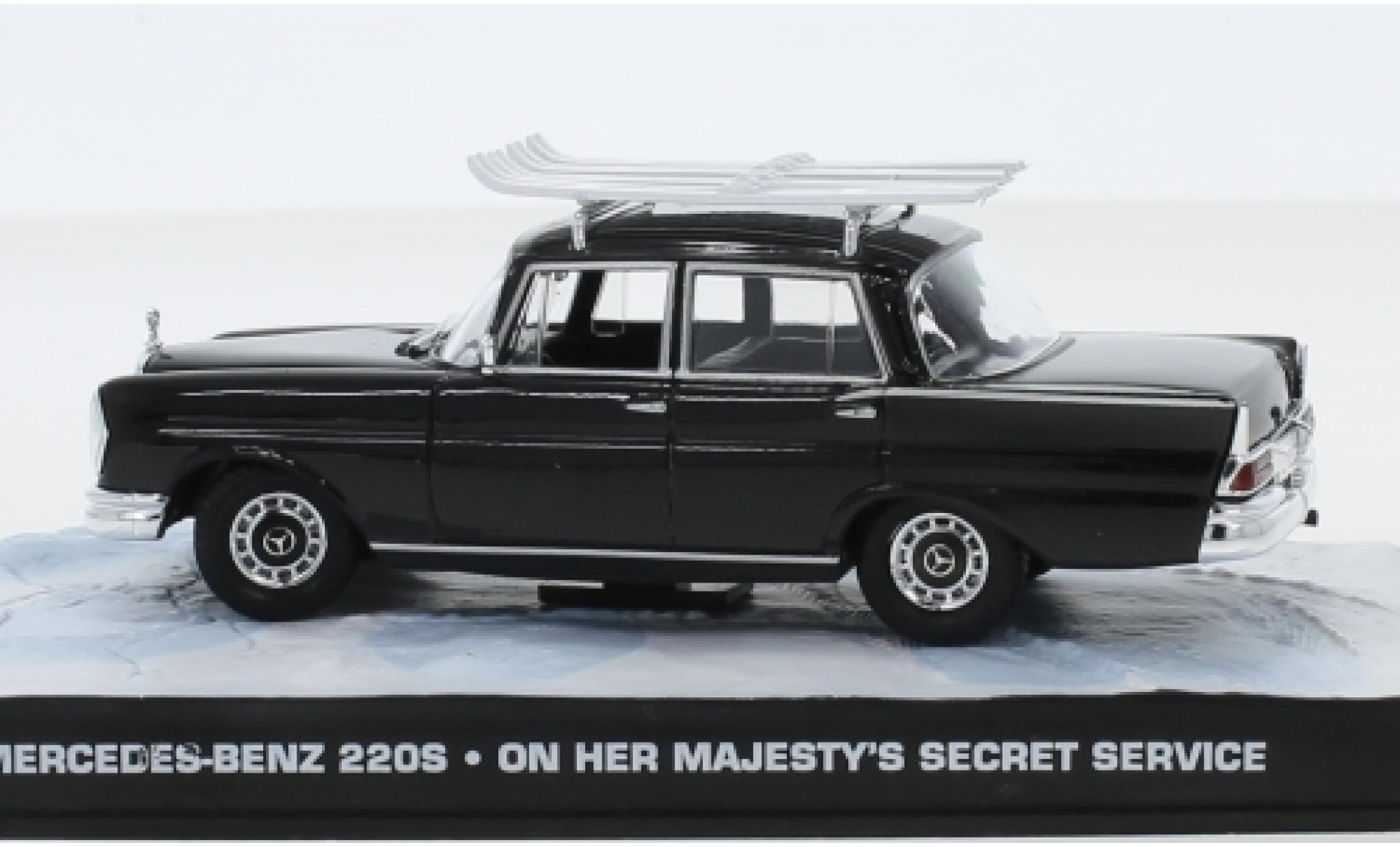 Mercedes 220 1/43 SpecialC S (W111) black James Bond 007 Im Geheimdienst Ihrer Majest&auml;t ohne Vitrine diecast model cars