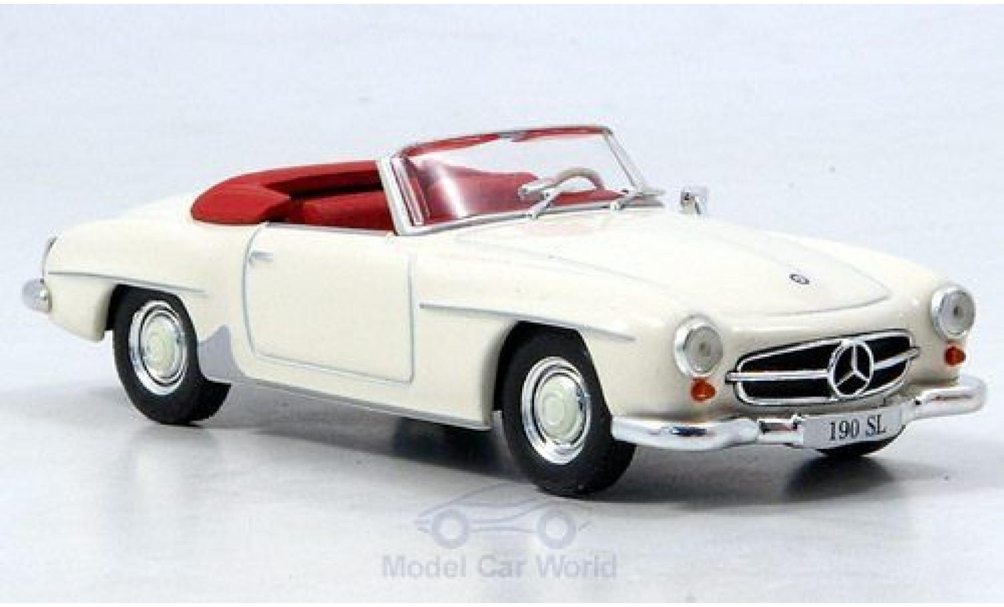 Mercedes 190 1/43 SpecialC SL (W121) white 1955 ohne Vitrine diecast model cars