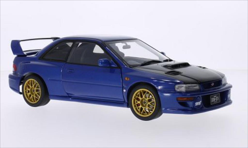 Subaru Impreza 22B 1/18 Autoart 22B metallic blue/carbon RHD 1998 diecast model cars