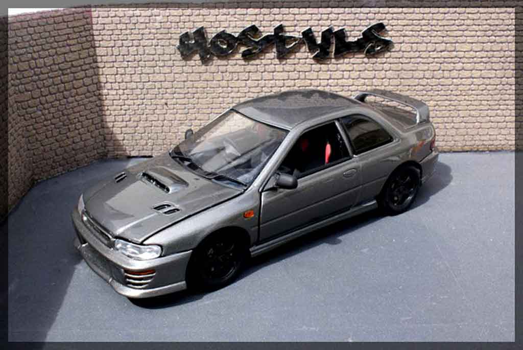Subaru Impreza Type R gt turbo sti grey carbone 1/18 Autoart