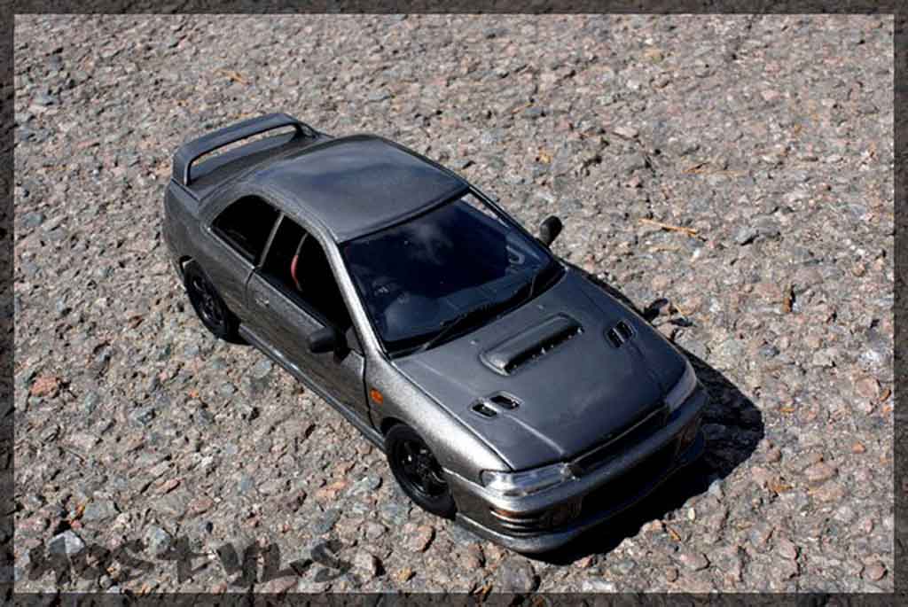 Subaru Impreza Type R gt turbo sti grey carbone 1/18 Autoart