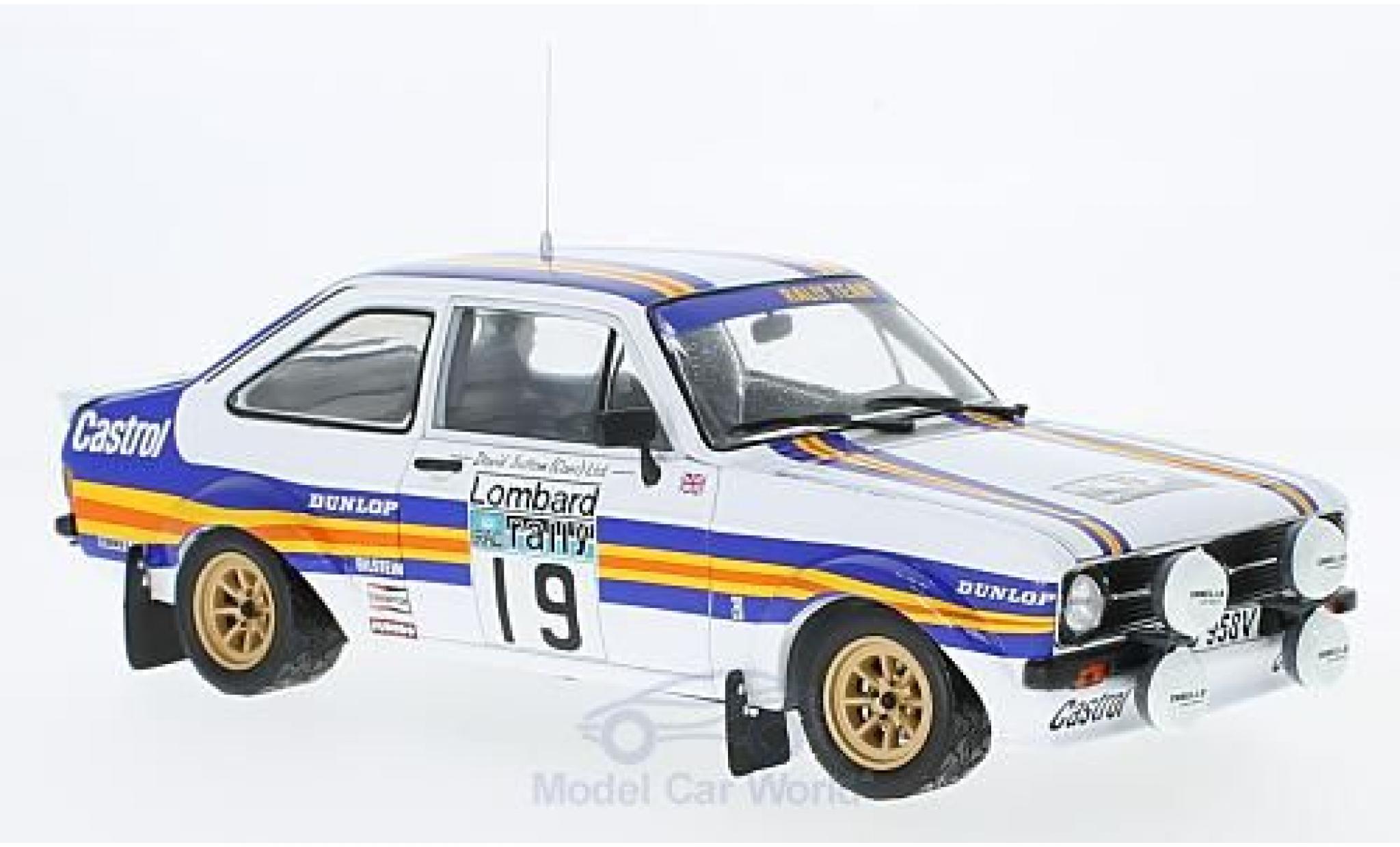 Ford Escort 1/18 Sun Star MK II RS 1800 No.19 Rothmans Rally WM RAC Rally 1980 mit Decals T.M&auml;kinen/M.Holmes diecast model cars