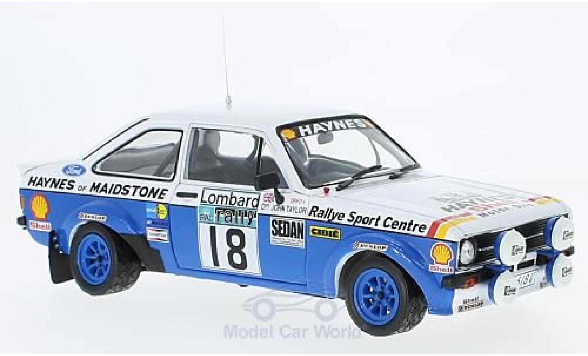 Ford Escort 1/18 Sun Star MK II RS 1800 RHD No.18 Rally WM RAC Rally 1980 J.Taylor/P.Short diecast model cars