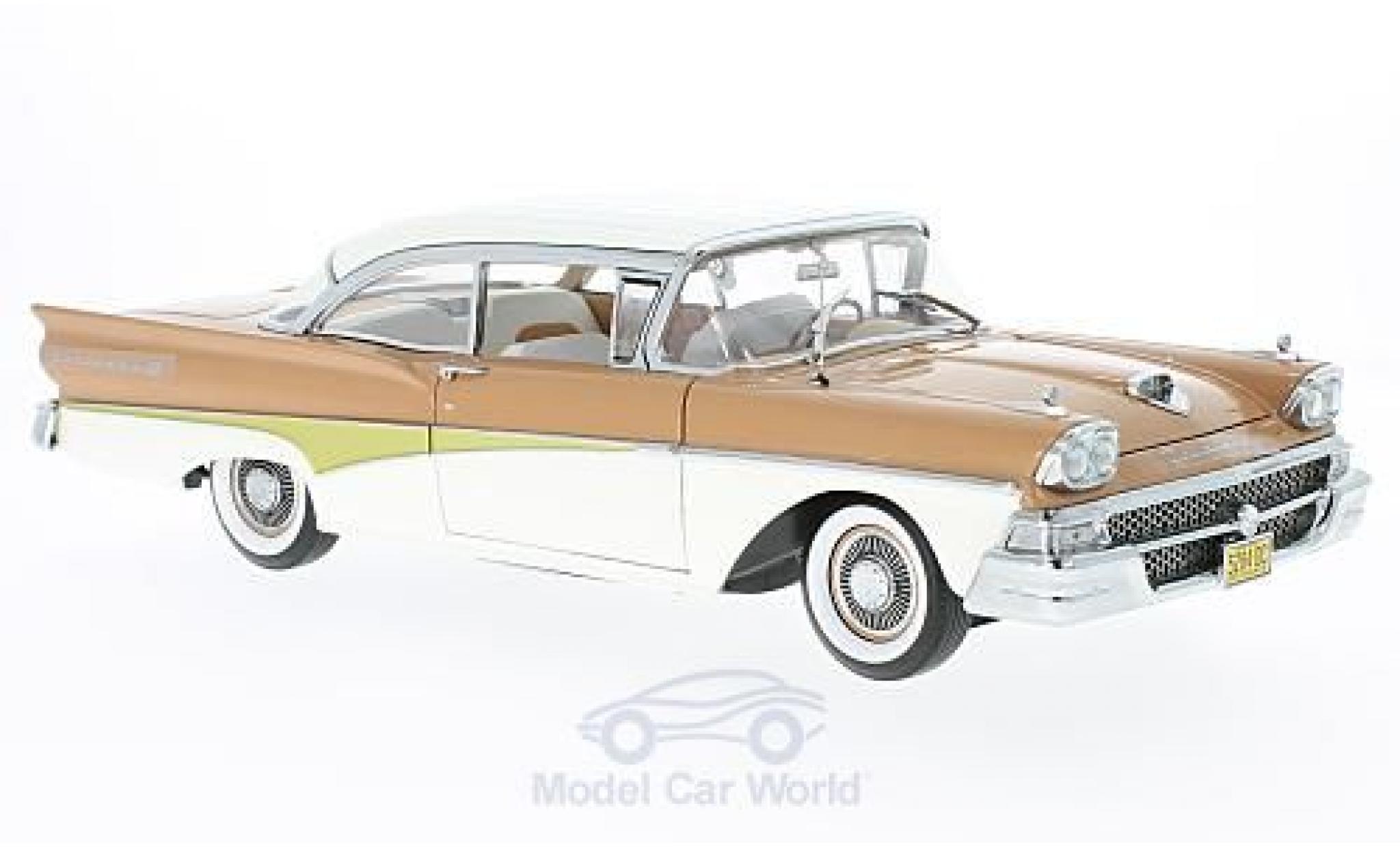 Ford Fairline 1958 1/18 Sun Star Failane 500 HardTop brown/white 1958 diecast model cars
