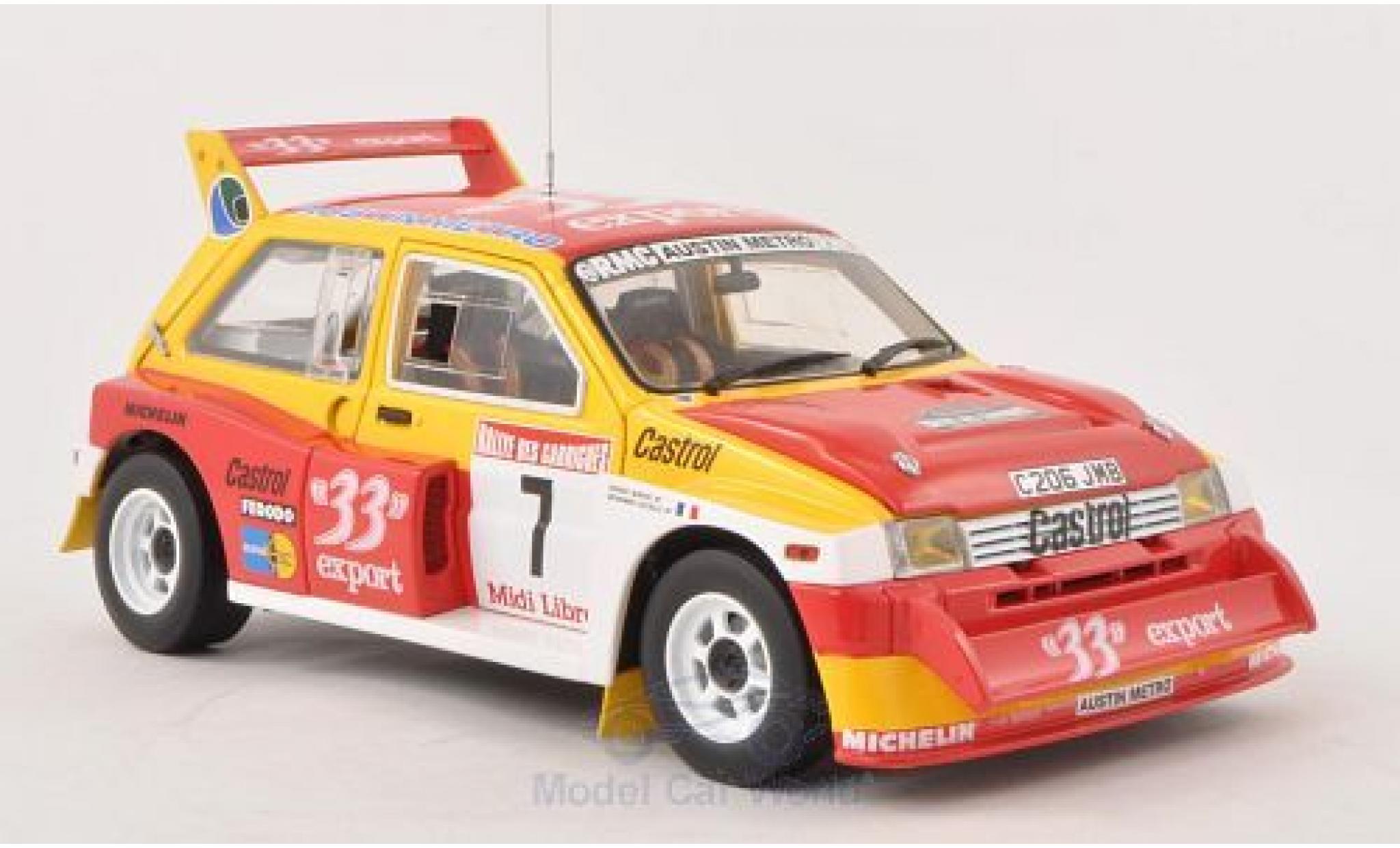 MG Metro 1/18 Sun Star 6R4 No.7 33 Export Rally des Garrigues-Languedoc-Roussillon 1986 D.Auriol diecast model cars