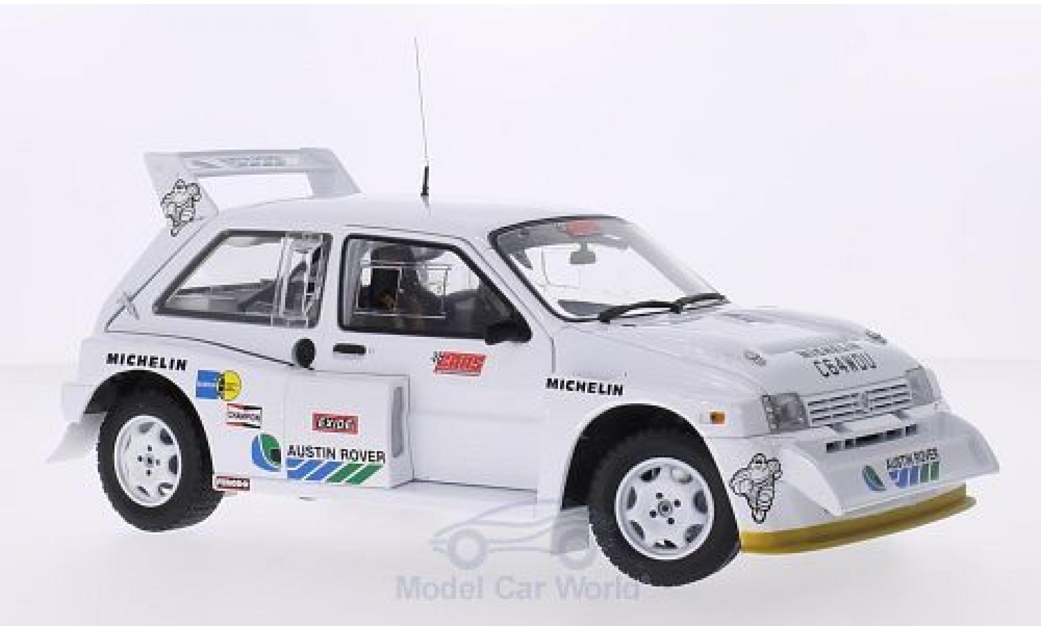 MG Metro 1/18 Sun Star 6R4 white RHD Testfahrzeug A.Senna diecast model cars