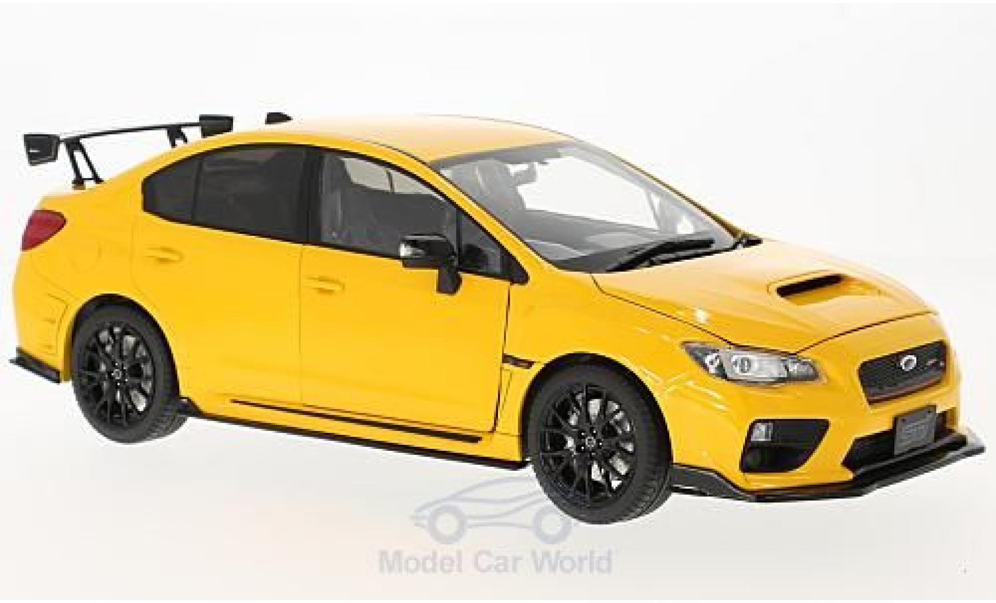 Subaru WRX STI 1/18 Sun Star STI (S207) yellow RHD 2015 NBR Challange Package diecast model cars