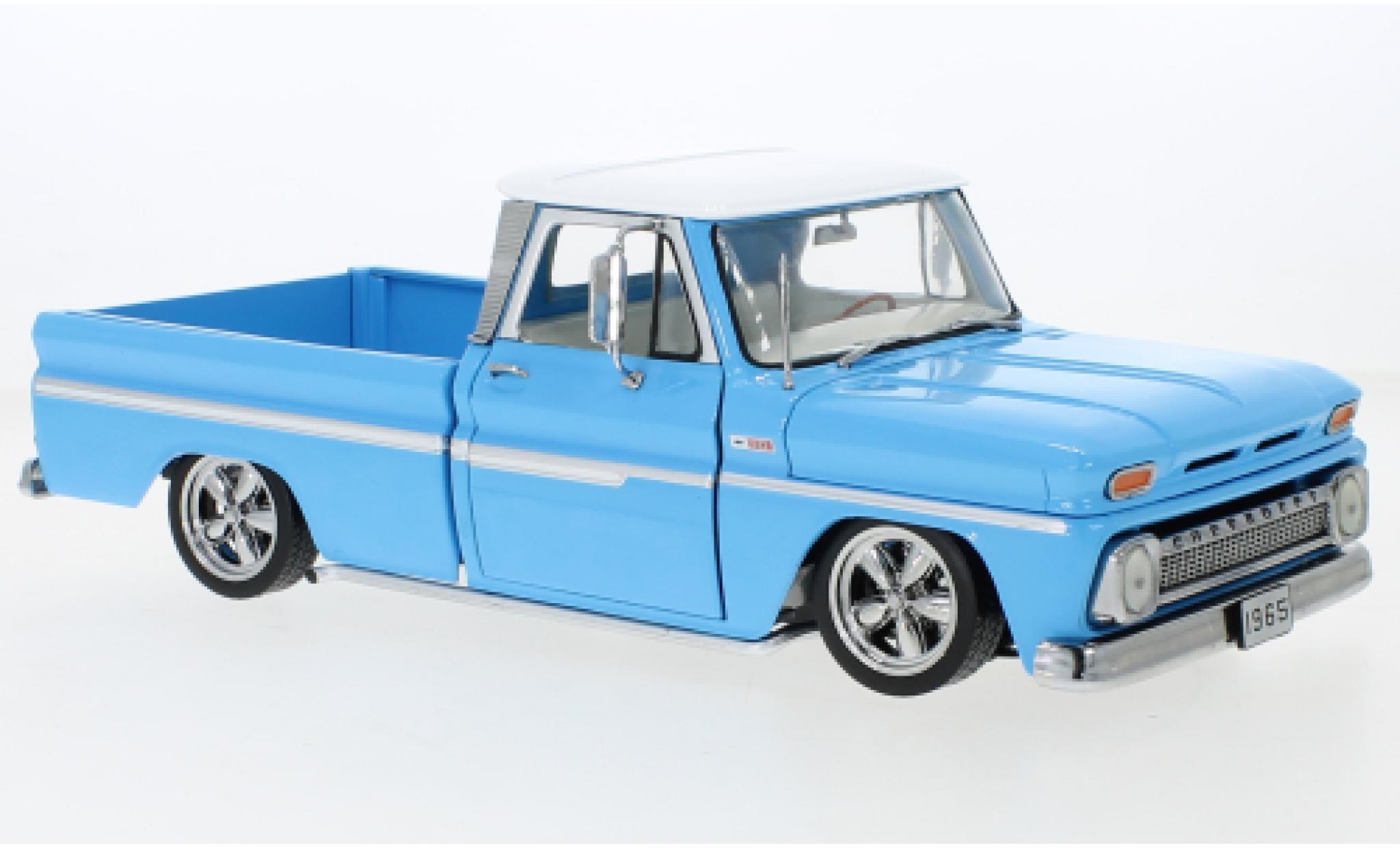 Chevrolet C-10 1/18 Sun Star Stepside Pick Up Low Rider blue 1965 diecast model cars