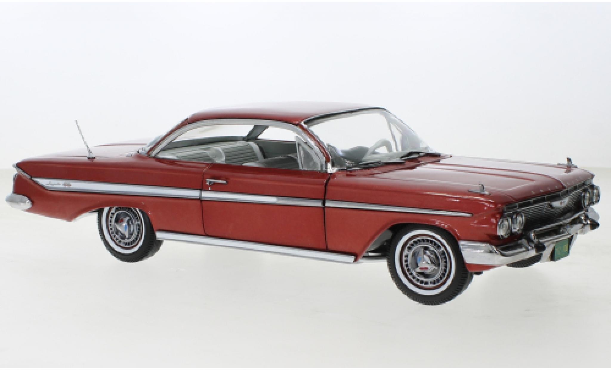 Chevrolet Impala 1/18 Sun Star Sport Coupe metallise red fonc&eacute; 1961 diecast model cars