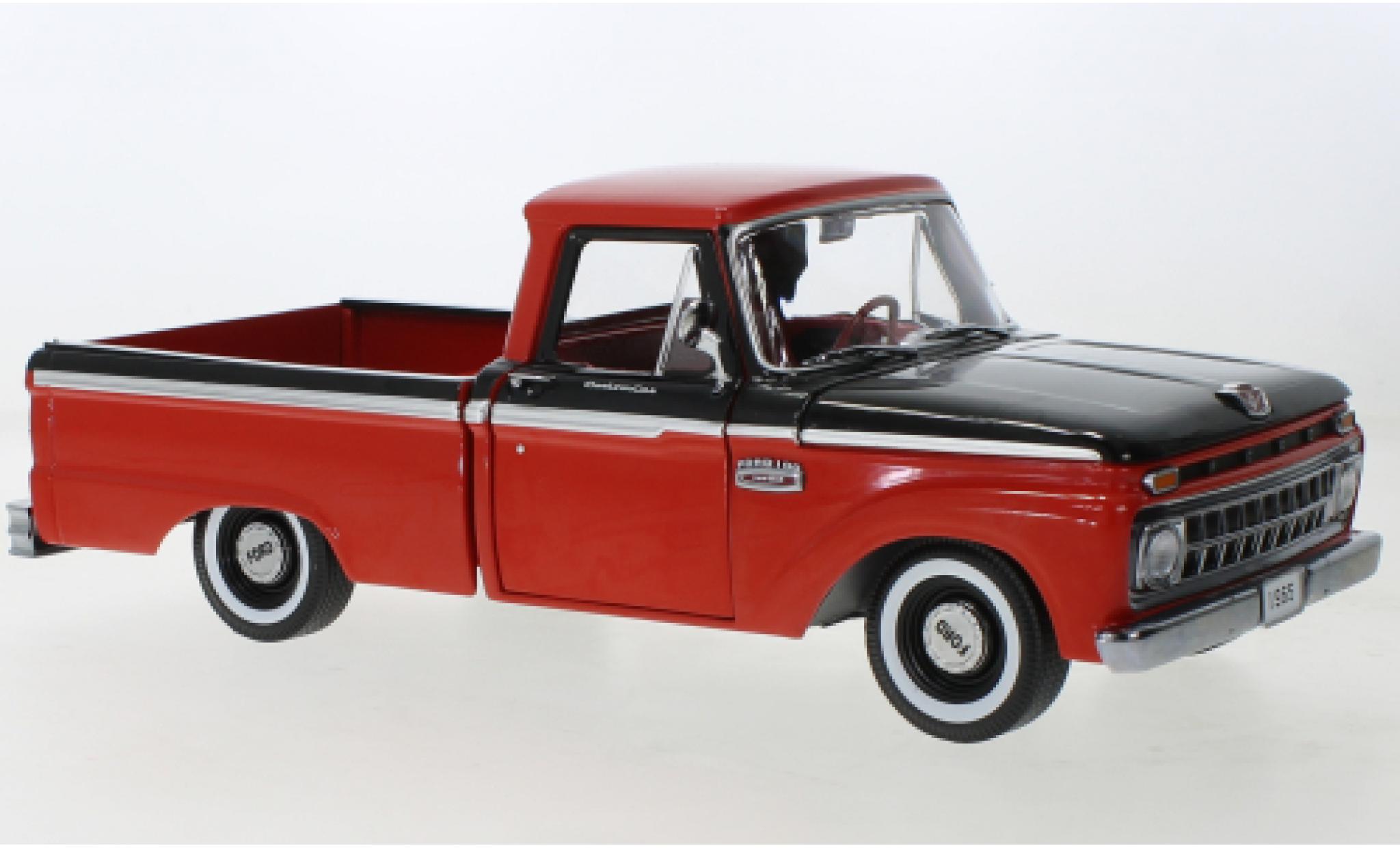 Ford F-1 1/18 Sun Star 00 Custom Cab Pickup red/black 1965 diecast model cars