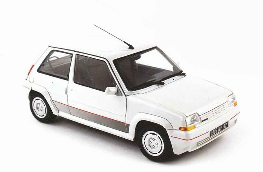 Renault 5 1/18 Norev GT Turbo phase 1 white diecast model cars
