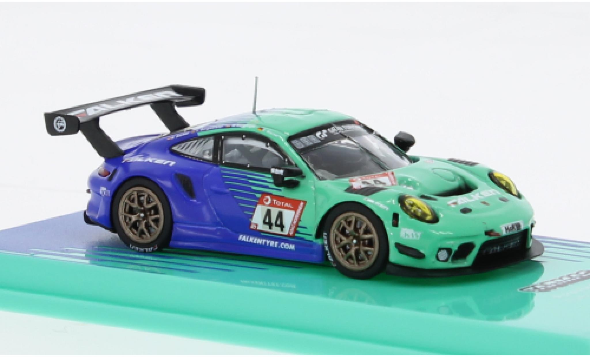 Porsche 992 GT3 R 1/64 Tarmac Works 911 (997) No.44 Falken 24h N&uuml;rburgring 2019 1:64 diecast model cars