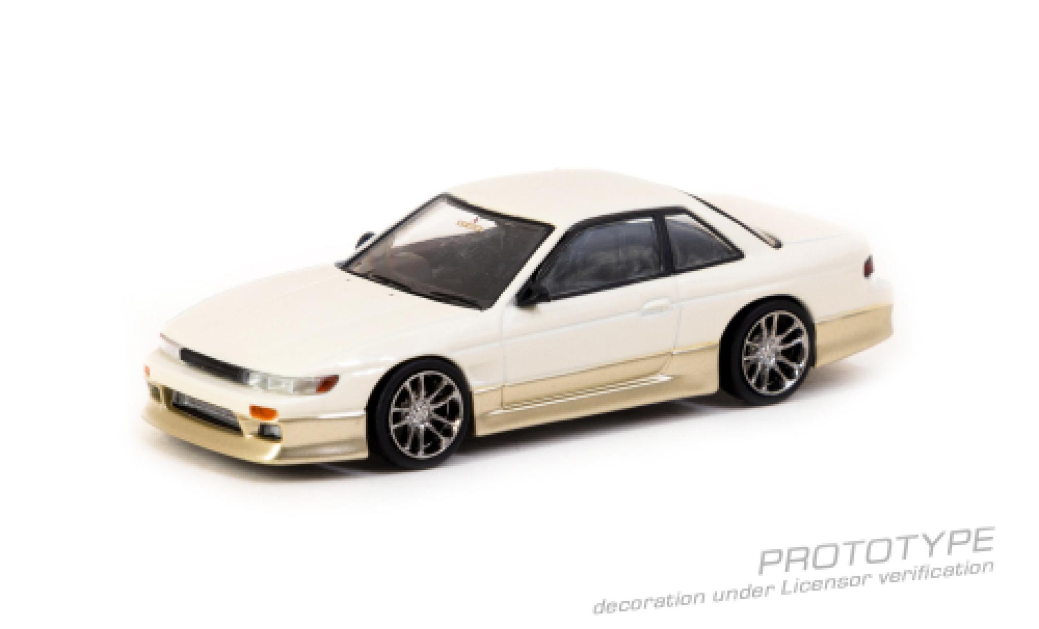 Nissan Silvia 1/64 Tarmac Works (S13) Vertex white/dor&eacute; diecast model cars