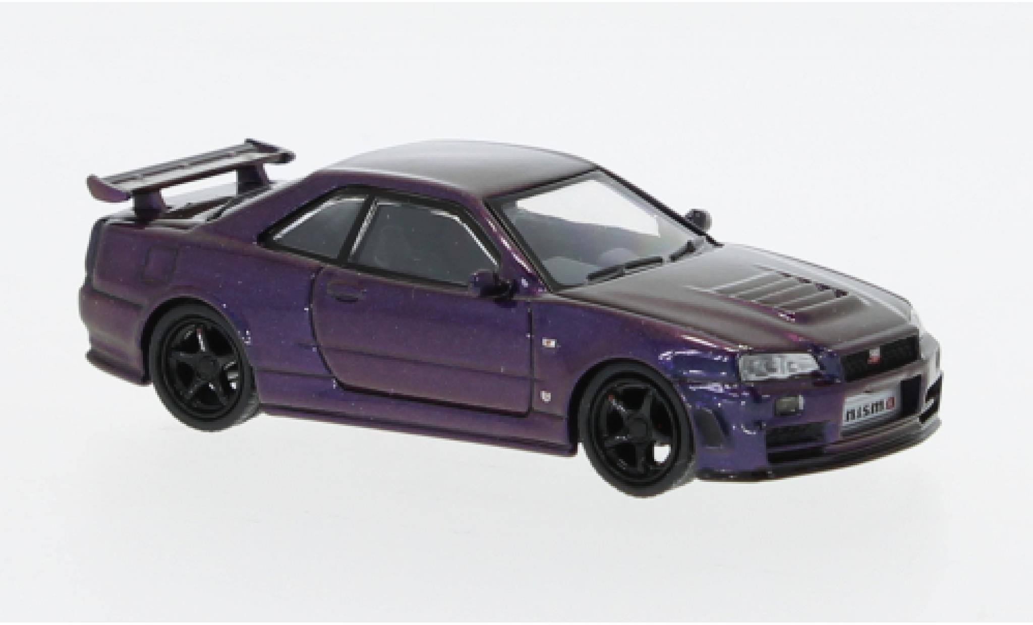 Nissan Skyline 1/64 Tarmac Works GT-R (R34) Nismo Z-Tune metallise purple diecast model cars