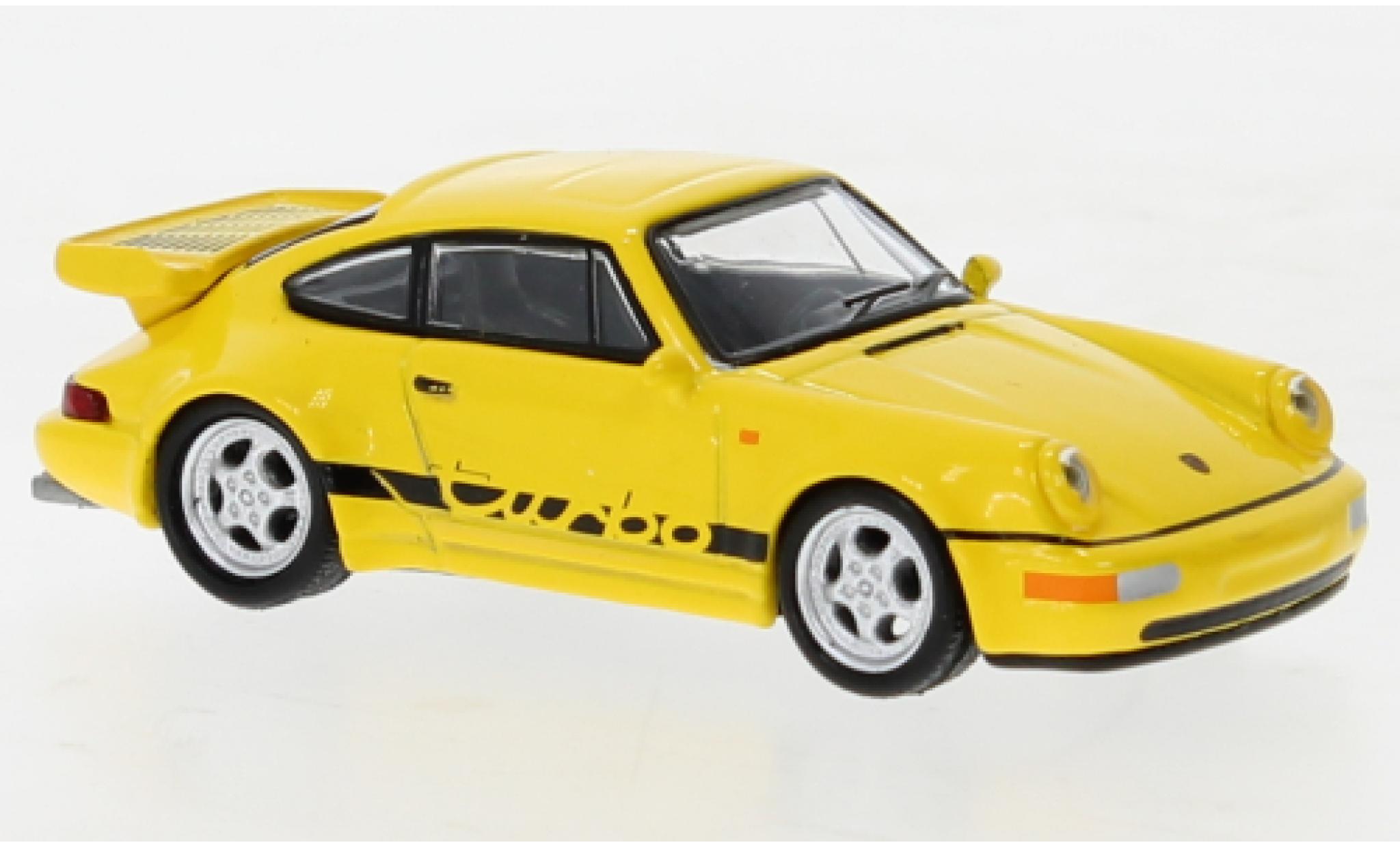 Porsche 964 Turbo 1/64 Tarmac Works 911  yellow diecast model cars