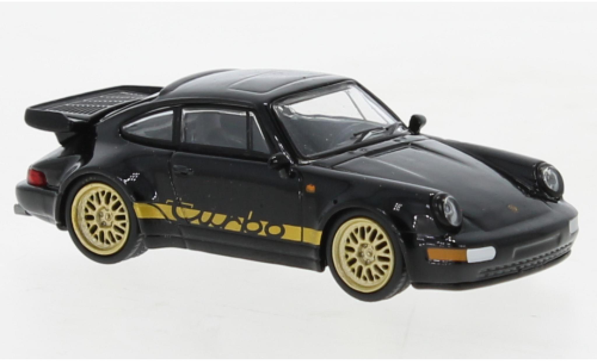 Porsche 964 Turbo 1/64 Tarmac Works 911  black diecast model cars