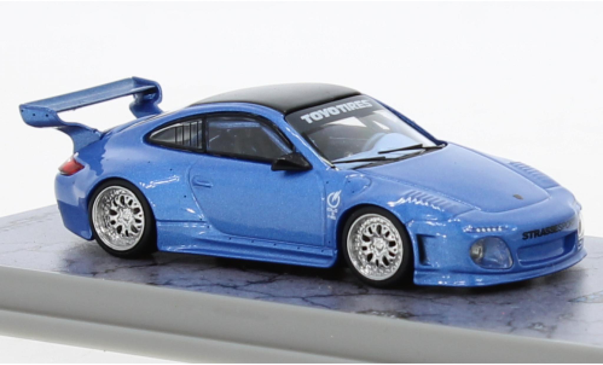 Porsche 997 1/64 Tarmac Works 911  Liberty Walk metallise blue diecast model cars