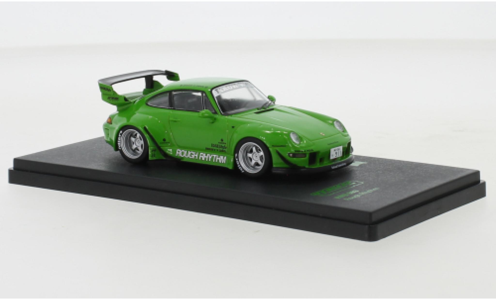 Porsche 993 RWB 1/64 Tarmac Works green Rough Rhythm diecast model cars