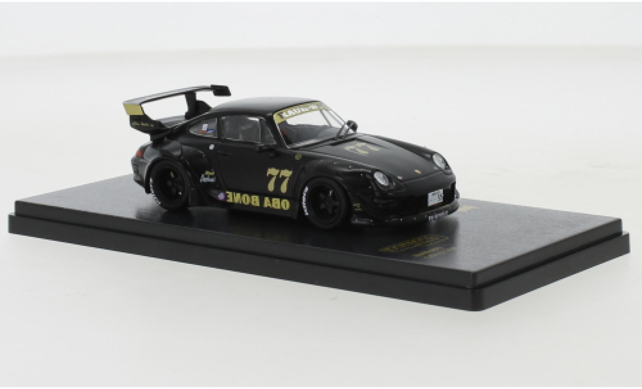 Porsche 993 RWB 1/64 Tarmac Works matt-black Oba Bone diecast model cars