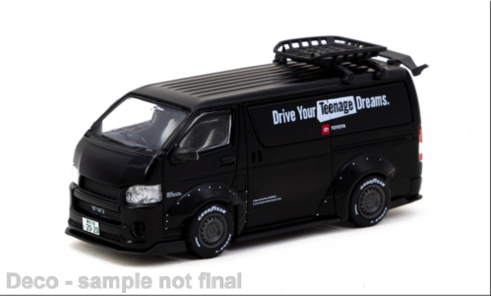 Toyota Hiace 1/64 Tarmac Works Widebody black diecast model cars