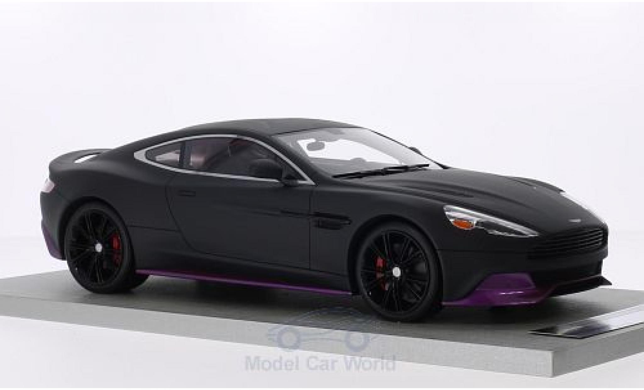 Aston Martin Vanquish 1/18 Tecnomodel Coupe matt-black/metallic lila mit redem Interieur diecast model cars