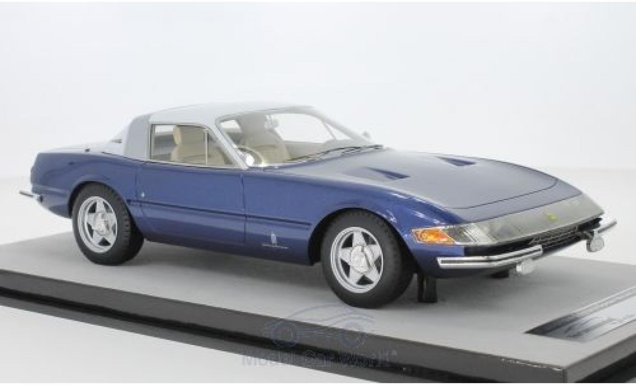 Ferrari 365 1/18 Tecnomodel GTB/4 Daytona Coupe Speciale metallic blue/white 1969 diecast model cars