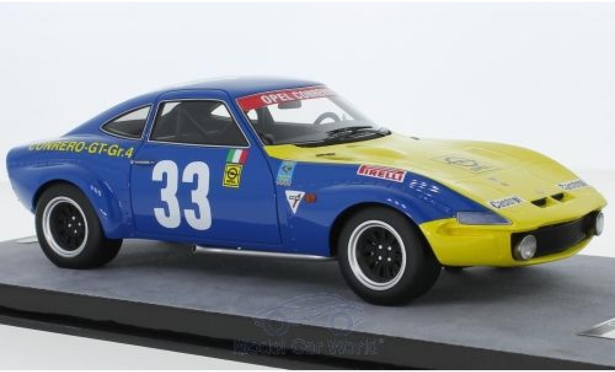 Opel GT 1/18 Tecnomodel 1900 No.33 Squadra Conrero Targa Florio 1972 R.Facetti/M.-C.Beaumont diecast model cars