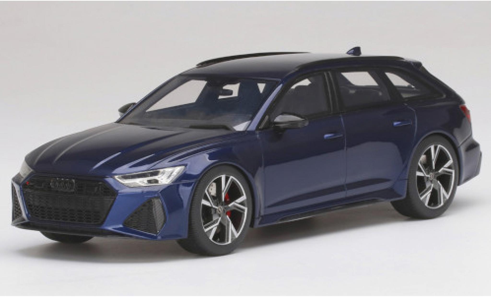 Audi RS6 1/18 Top Speed Avant Carbon Black Edition metallic blue diecast model cars