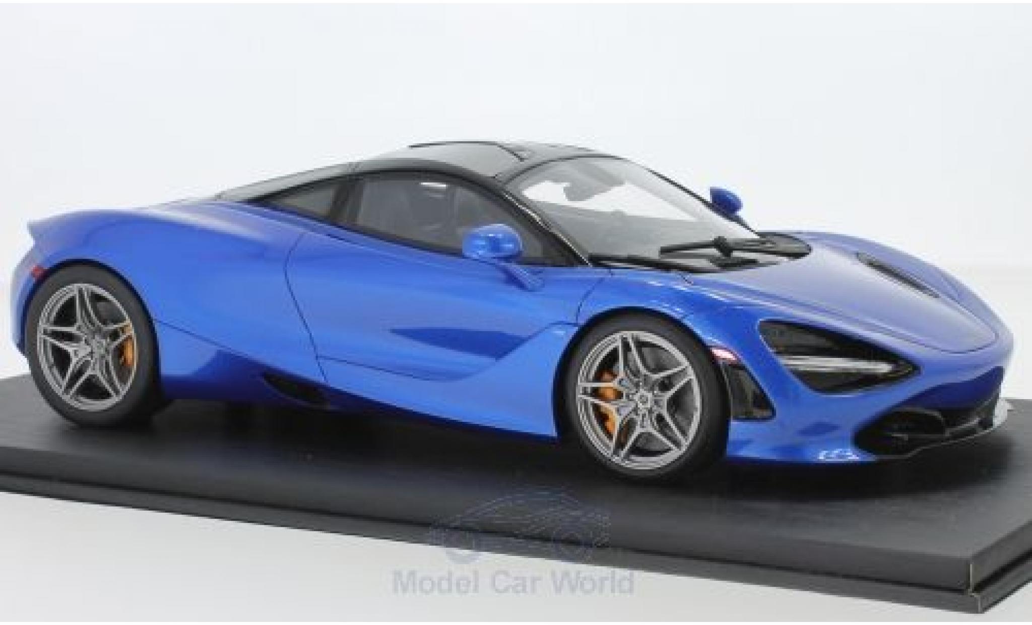 McLaren 720 1/18 Top Speed S metallic blue diecast model cars