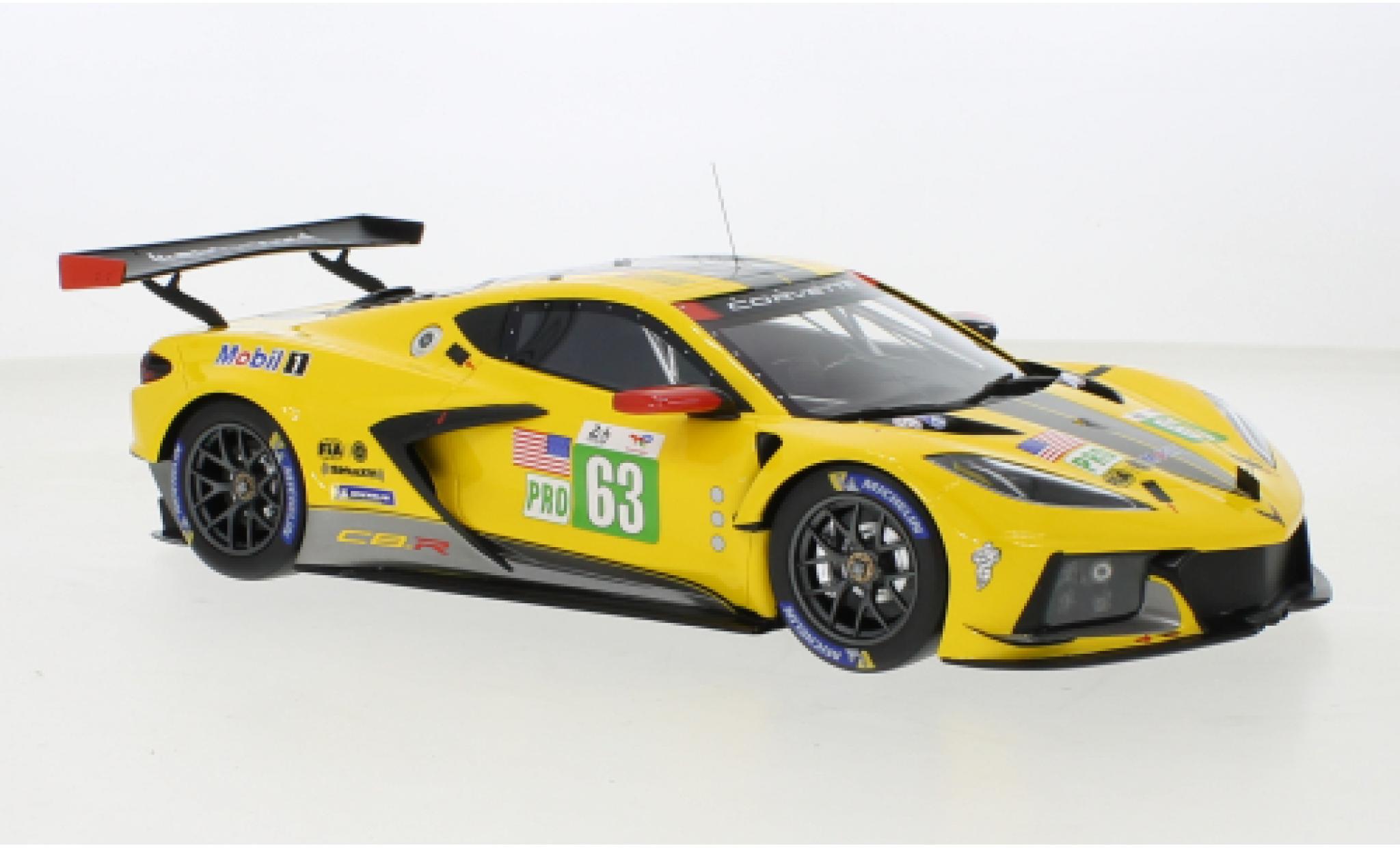 Chevrolet Corvette 1/18 Top Speed C8.R No.63 24h Le Mans 2022 diecast model cars