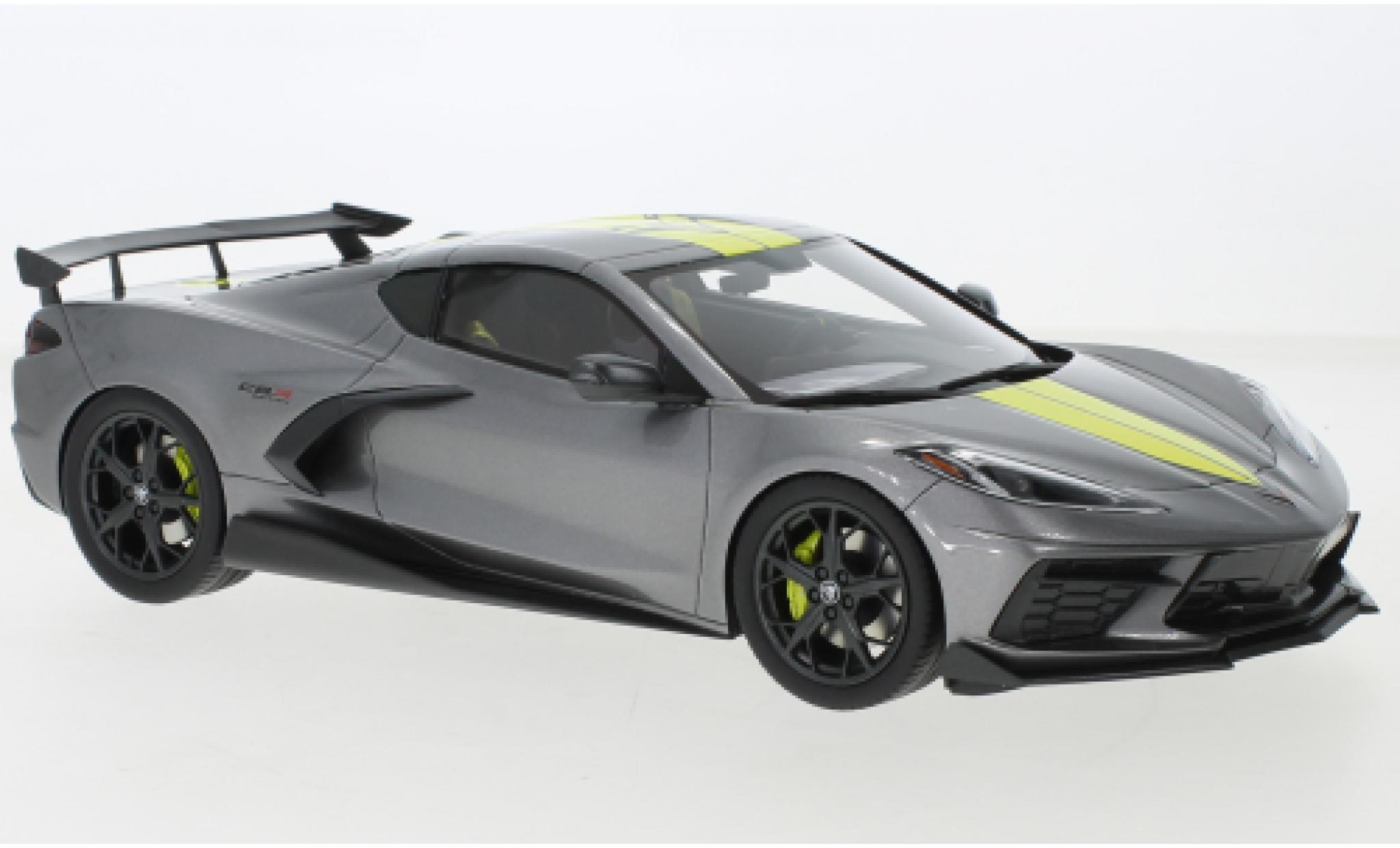 Chevrolet Corvette 1/18 Top Speed C8 Stingray IMSA GTLM Championship Edition metallise grey/yellow diecast model cars