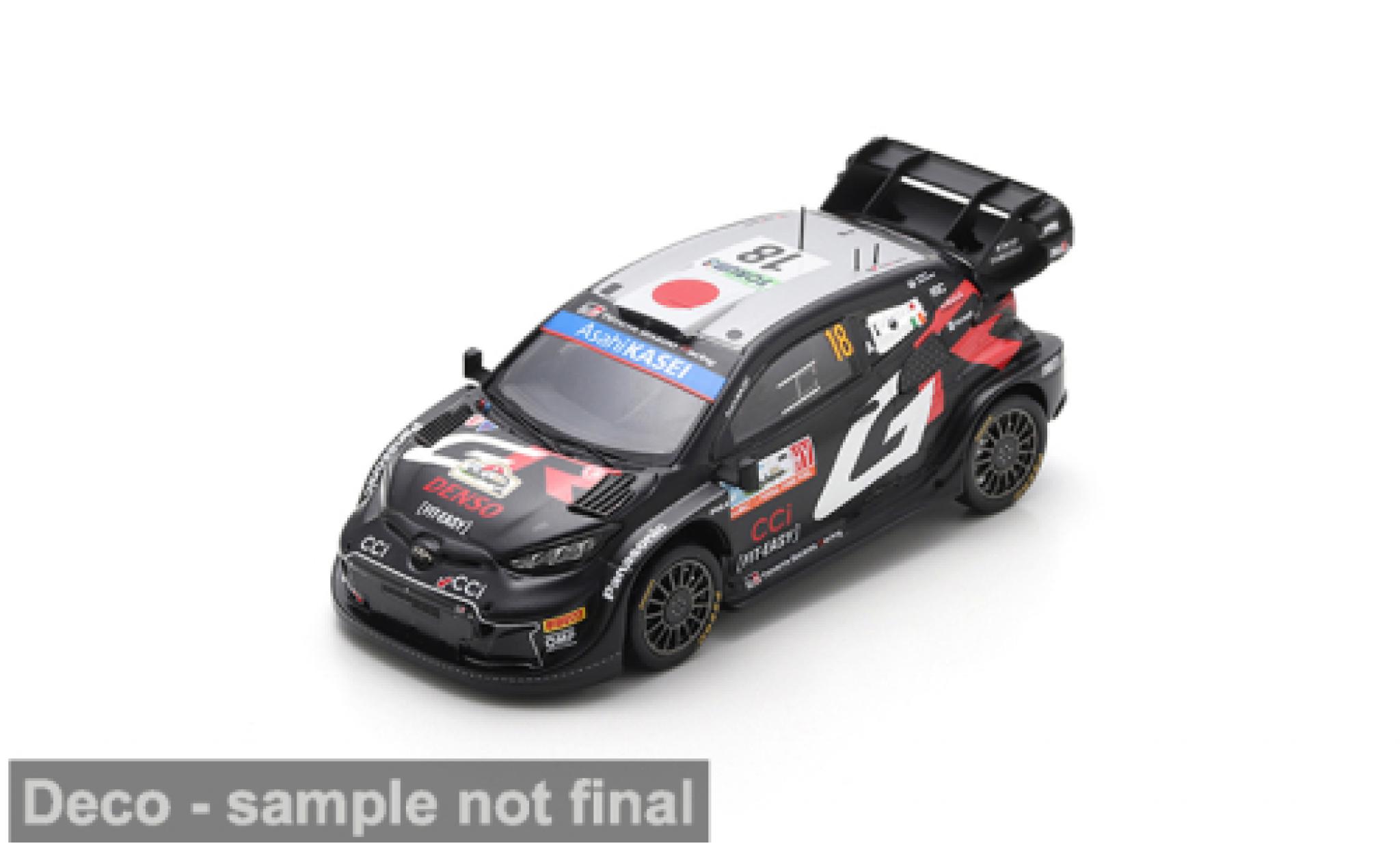 Toyota Yaris 1/43 Spark GR Rally1 Hybrid Rally Japan 2024 #18 T.Katsuta/A.Johnston 1:43 diecast model cars