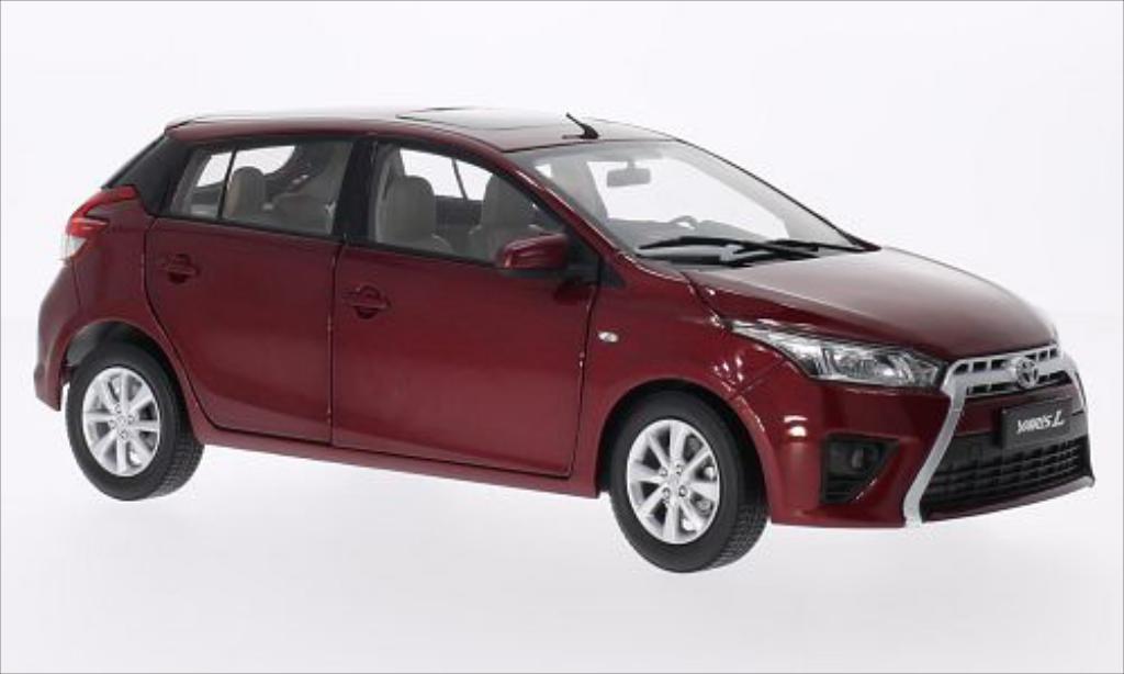 Toyota Yaris 1/18 Paudi metallic red 2014 diecast model cars