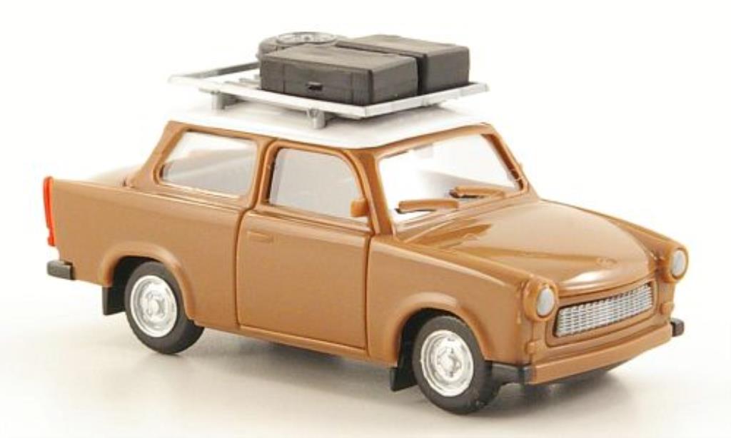 Trabant 601 1/87 Herpa brown/white mit Dachgepacktrager + Ladegut diecast model cars
