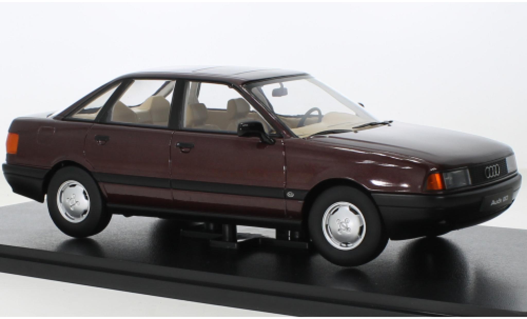 Audi 80 1/18 Triple 9 Collection (B3) metallise red fonc&eacute; 1989 diecast model cars