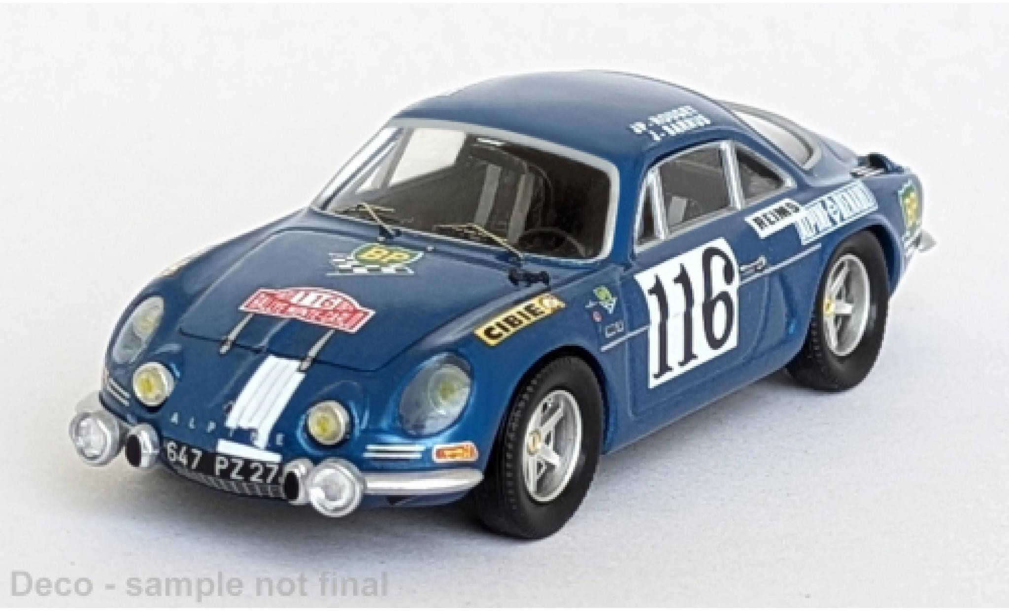 Alpine A110 1/43 Trofeu Rally Monte Carlo 1971 #116 1:43 diecast model cars